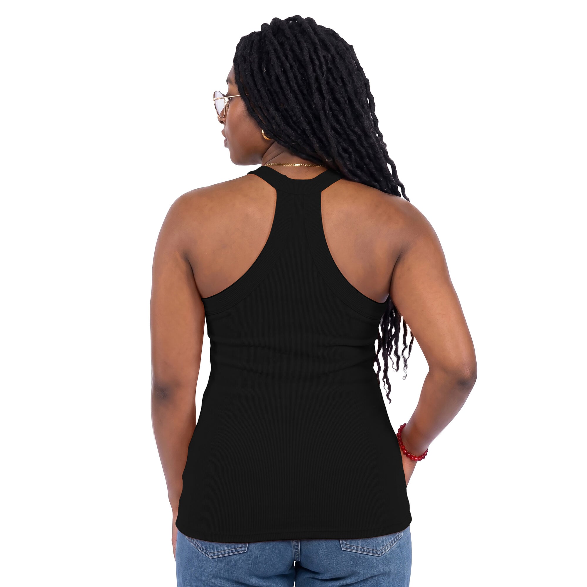 Women's ZooZatz Black Oregon Ducks Tri-Blend Racerback Ribbed Tank Top