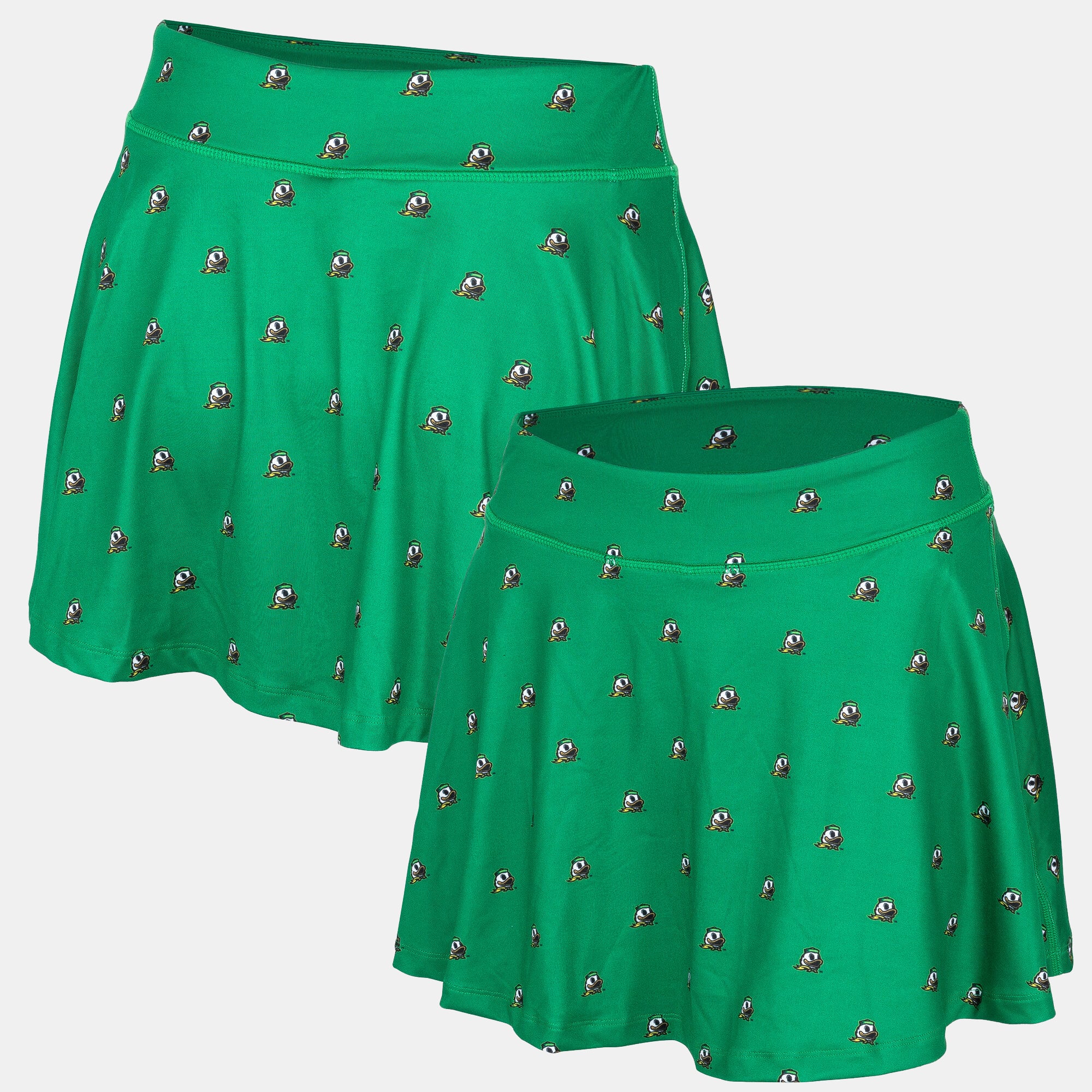 Women's ZooZatz Green Oregon Ducks Allover Print Flowy Skort