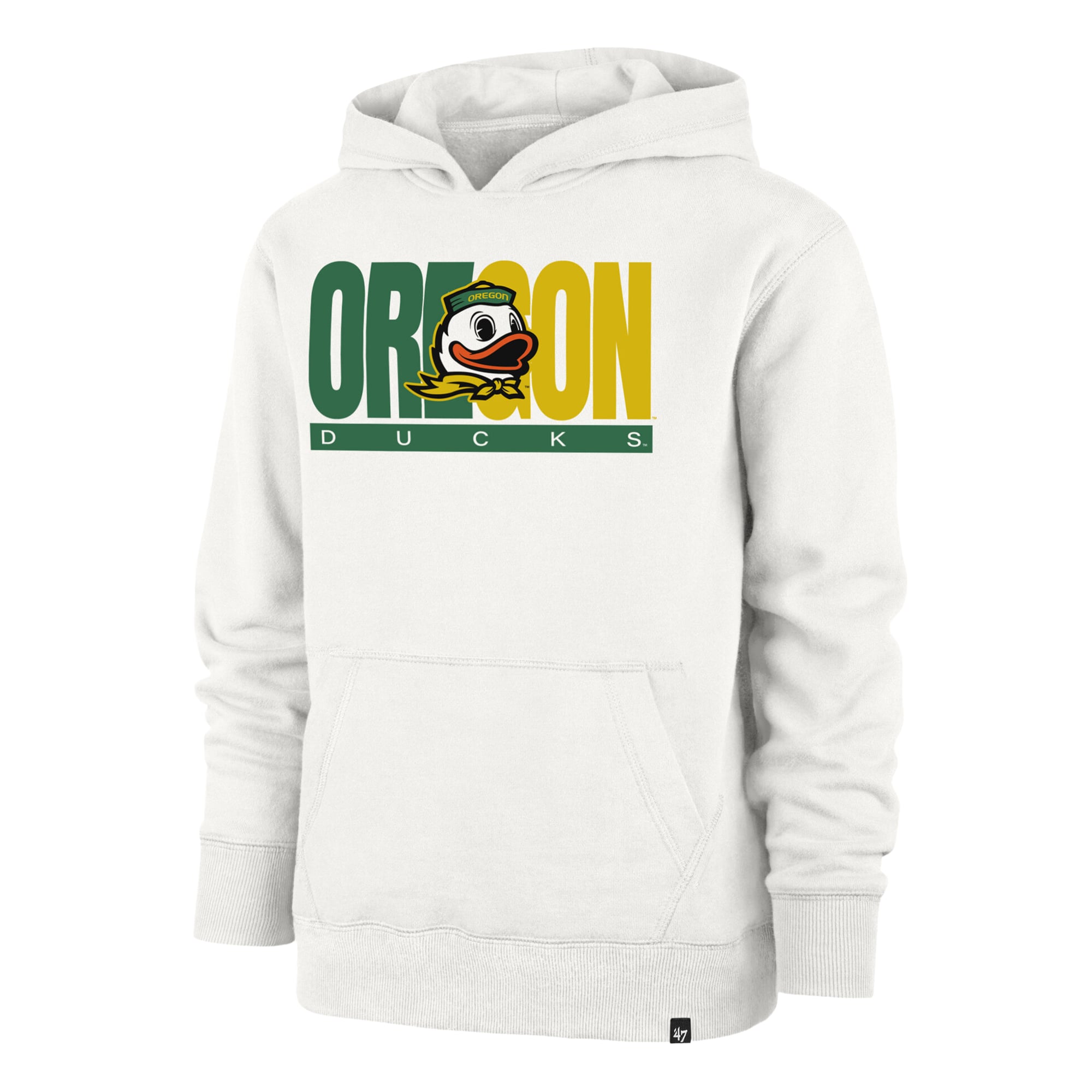 Youth '47 Cream Oregon Ducks Block Text Pullover Hoodie