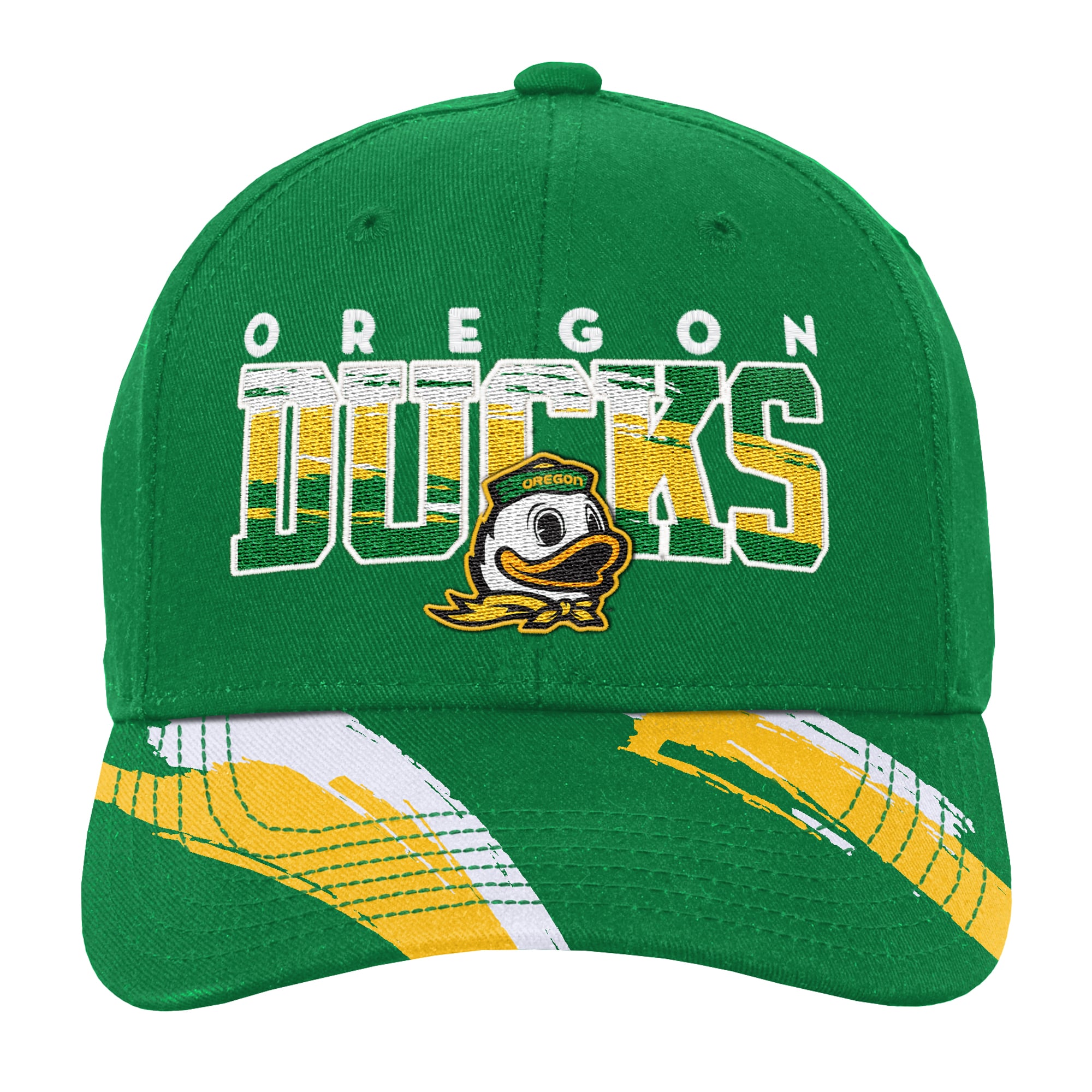 Youth Mitchell & Ness Kelly Green Oregon Ducks Mascot Streaks Pro Crown Adjustable Hat