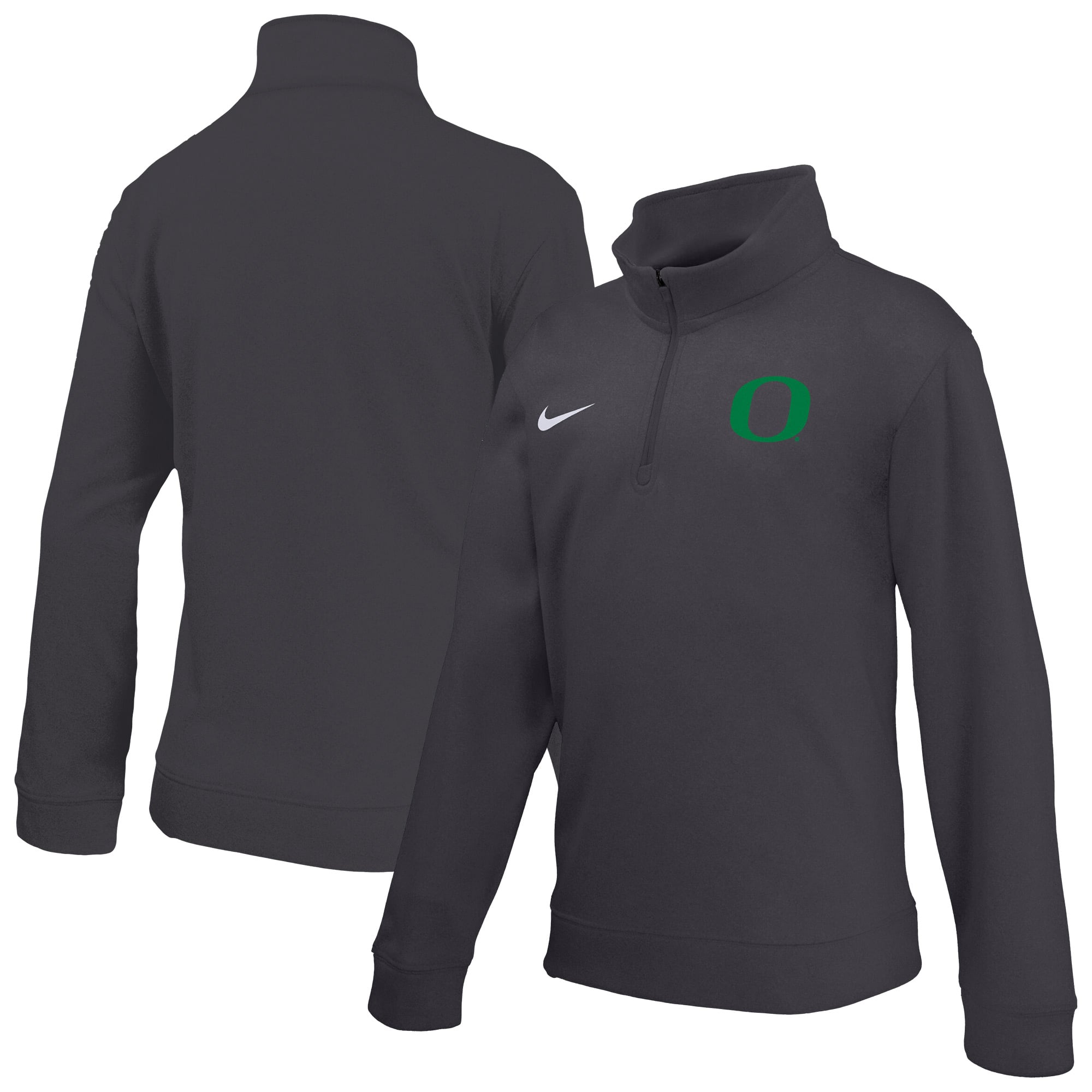 Youth Nike Anthracite Oregon Ducks Therma-FIT Quarter-Zip Pullover