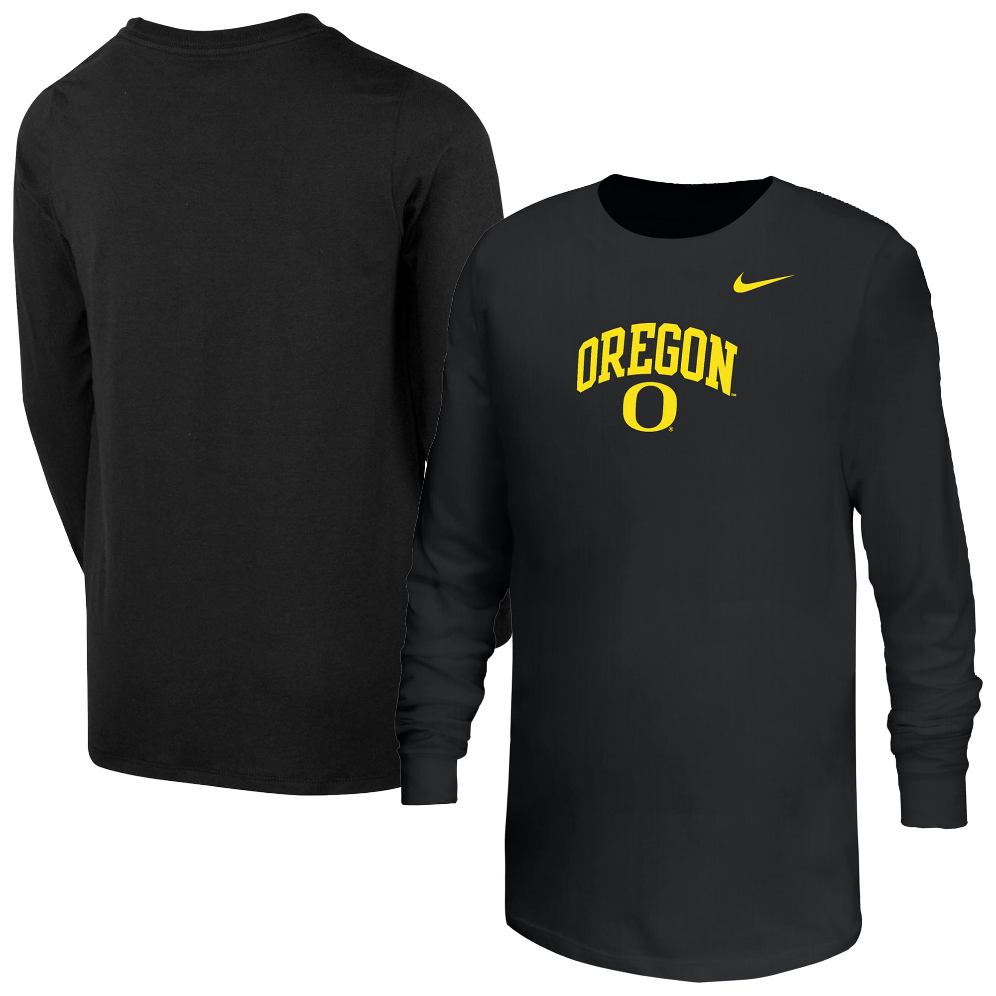 Youth Nike Black Oregon Ducks Arched Core Long Sleeve T-Shirt