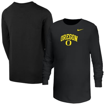 Oregon Ducks Nike Youth Arched Core Long Sleeve T-Shirt - Black