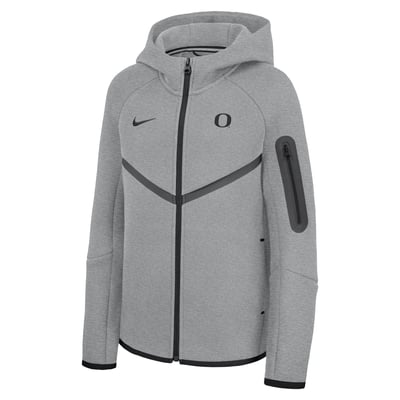  Oregon Ducks Nike Youth Tech Fleece Raglan Full-Zip Windrunner Hoodie - Gray