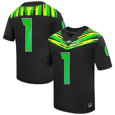 #1 Oregon Ducks Nike Youth Origin of Speed Replica Football Jersey - Black