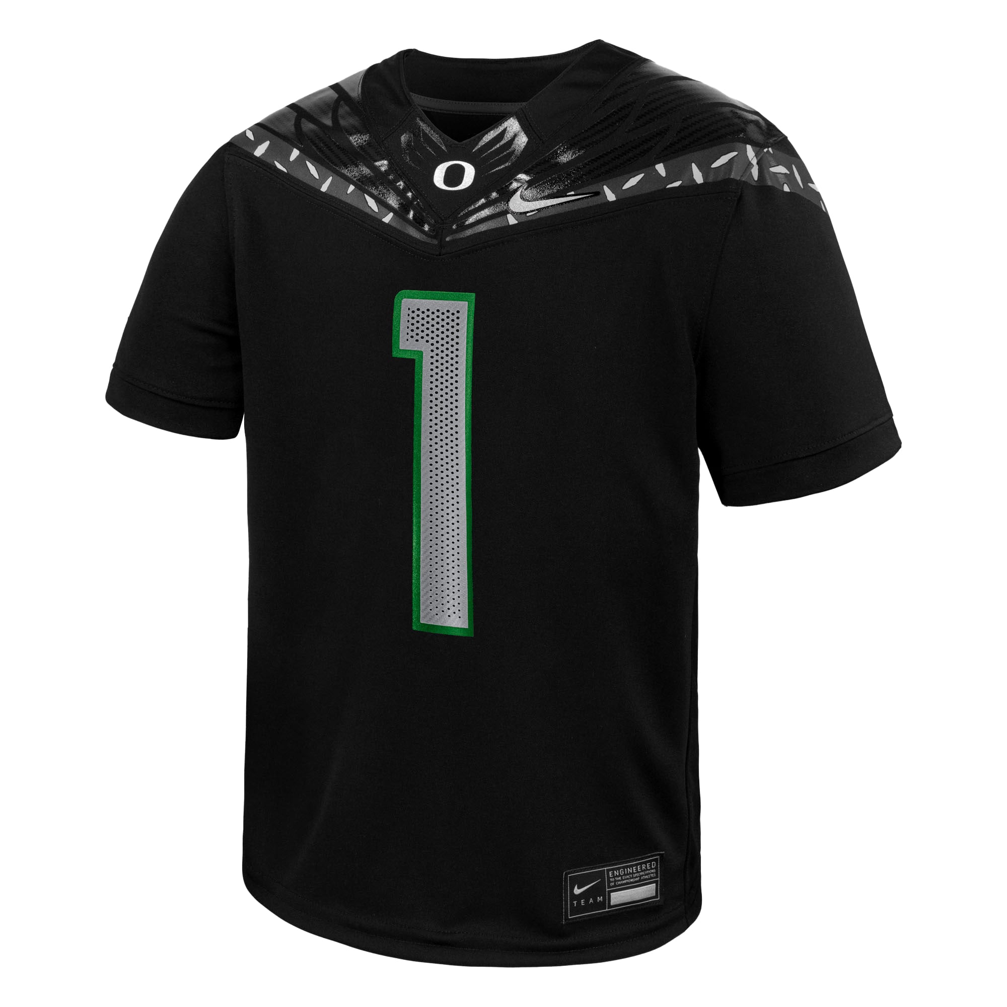 Youth Nike #1 Black Oregon Ducks Vapor Fusion Football Jersey