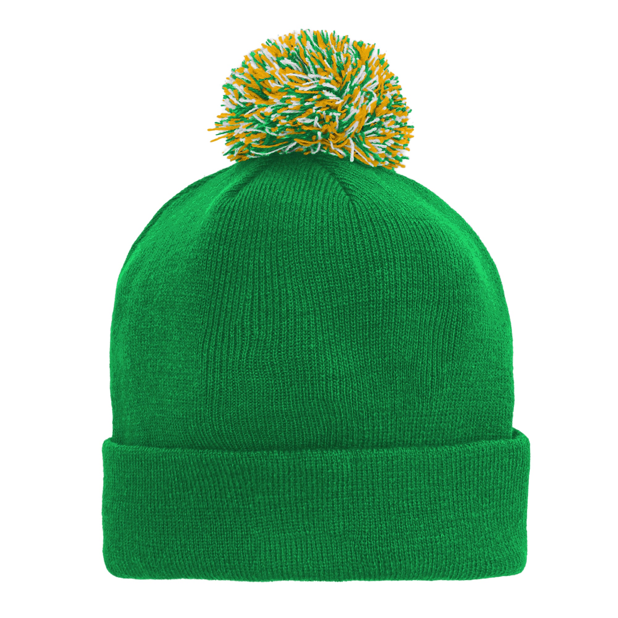 Bonnet tricoté à revers vert Oregon Ducks pour enfant, avec pompon