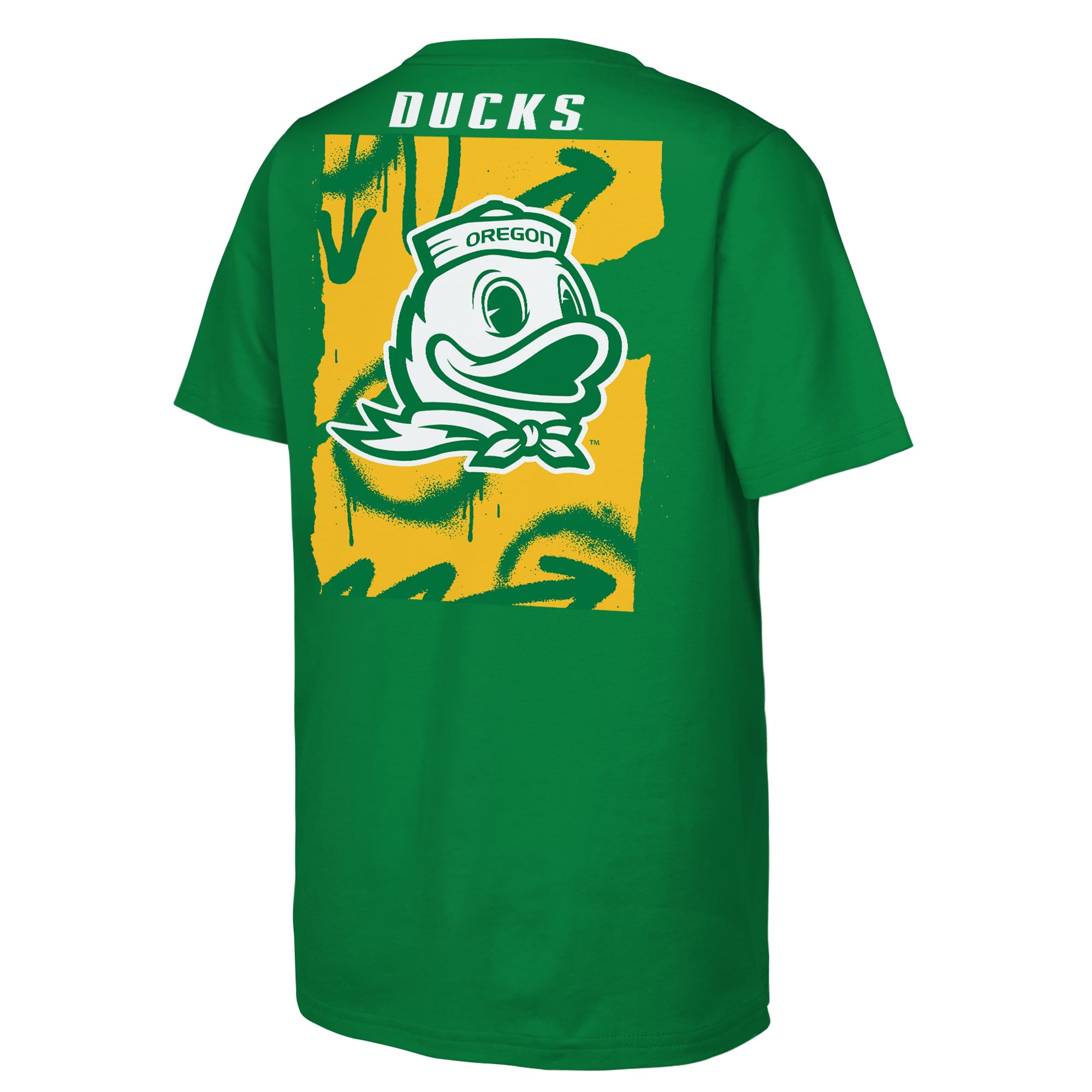 T-shirt Outerstuff vert pour jeunes, motif canards de l'Oregon.