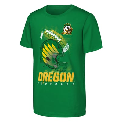  Oregon Ducks Outerstuff Youth For the Glory Football Helmet T-Shirt - Green