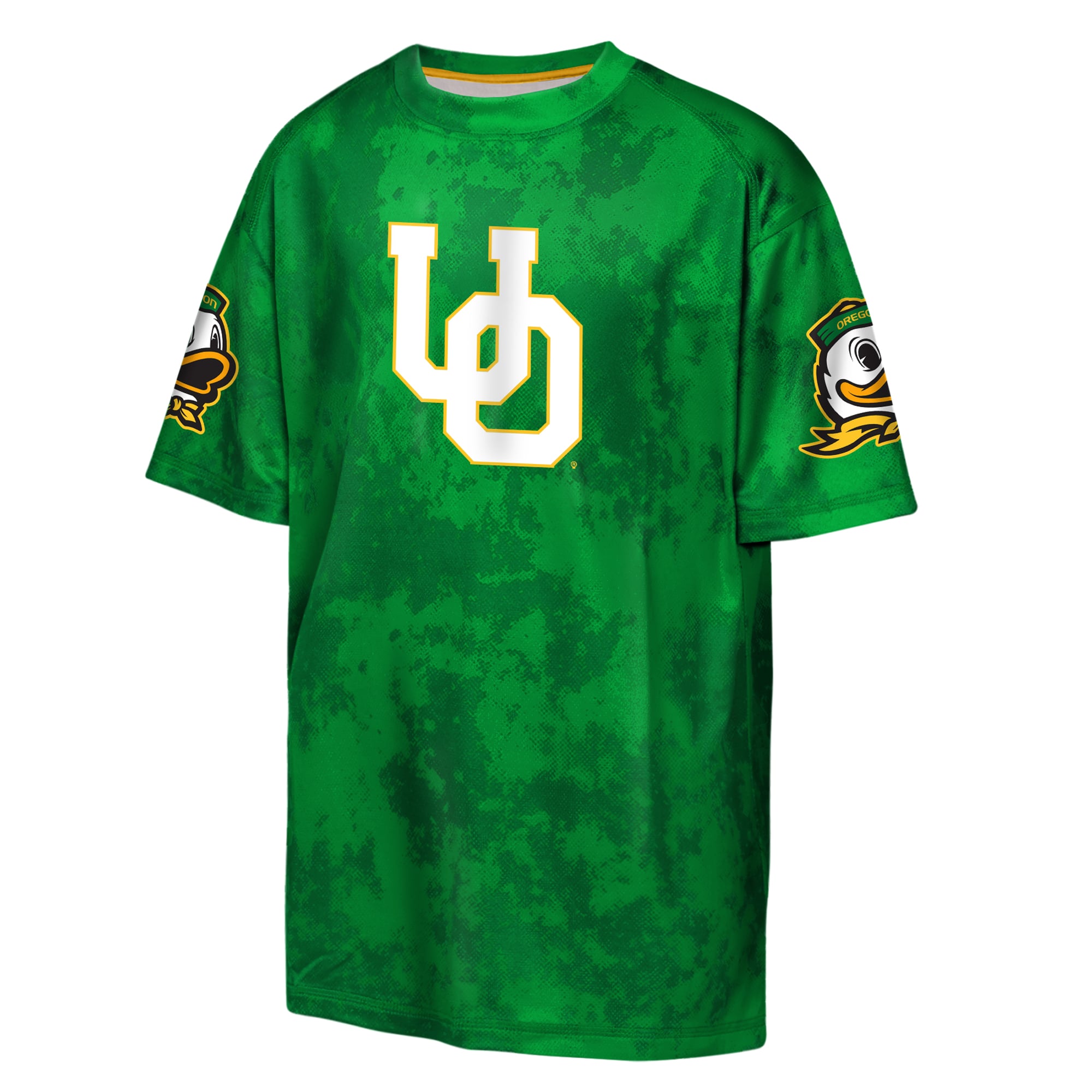 T-shirt sublimé Outerstuff vert pour jeunes, motif hors-jeu des Oregon Ducks