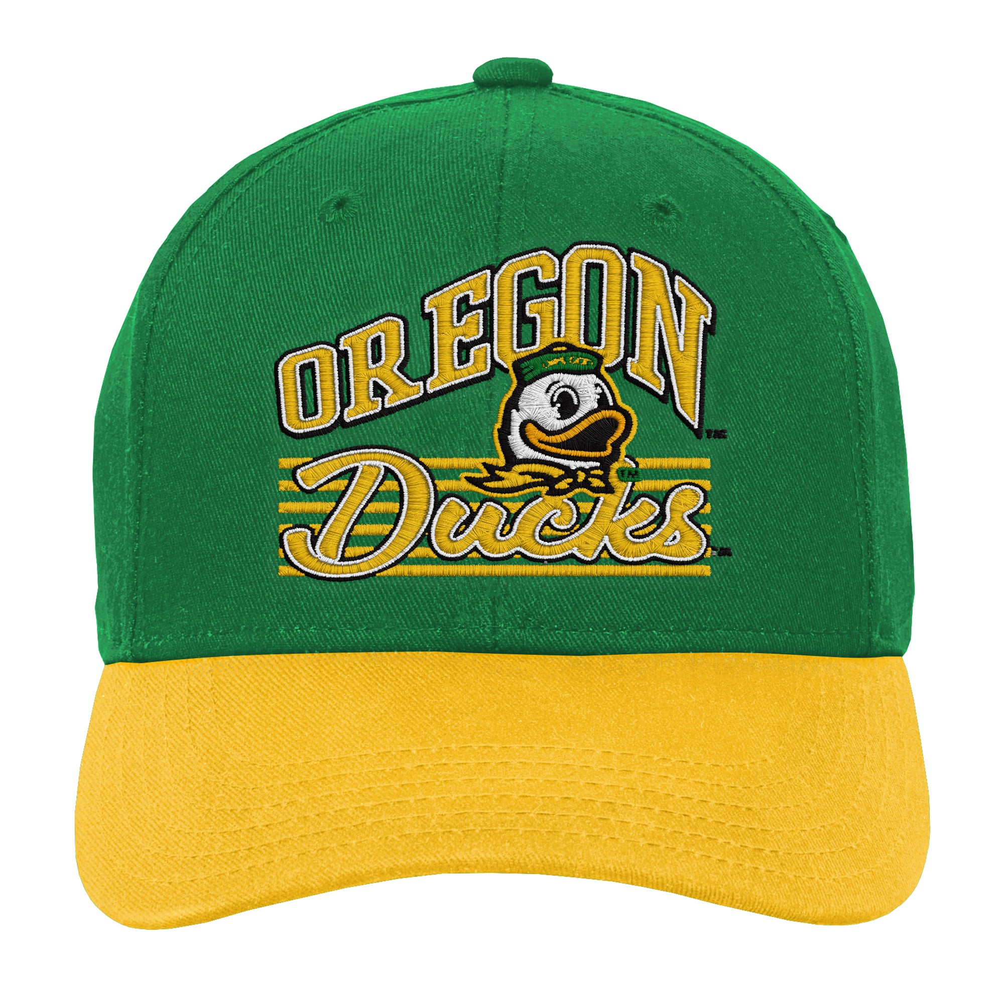 Casquette ajustable verte et jaune Oregon Ducks pour jeunes de la marque Outerstuff