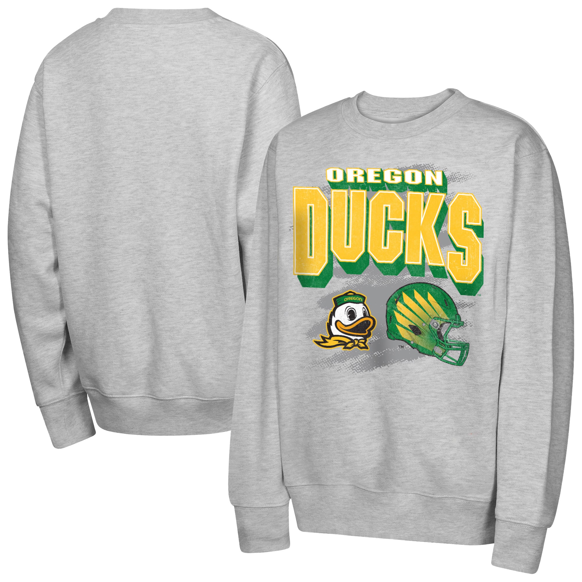Youth Outerstuff Heather Gray Oregon Ducks Wild Card Fleece Sweatshirt