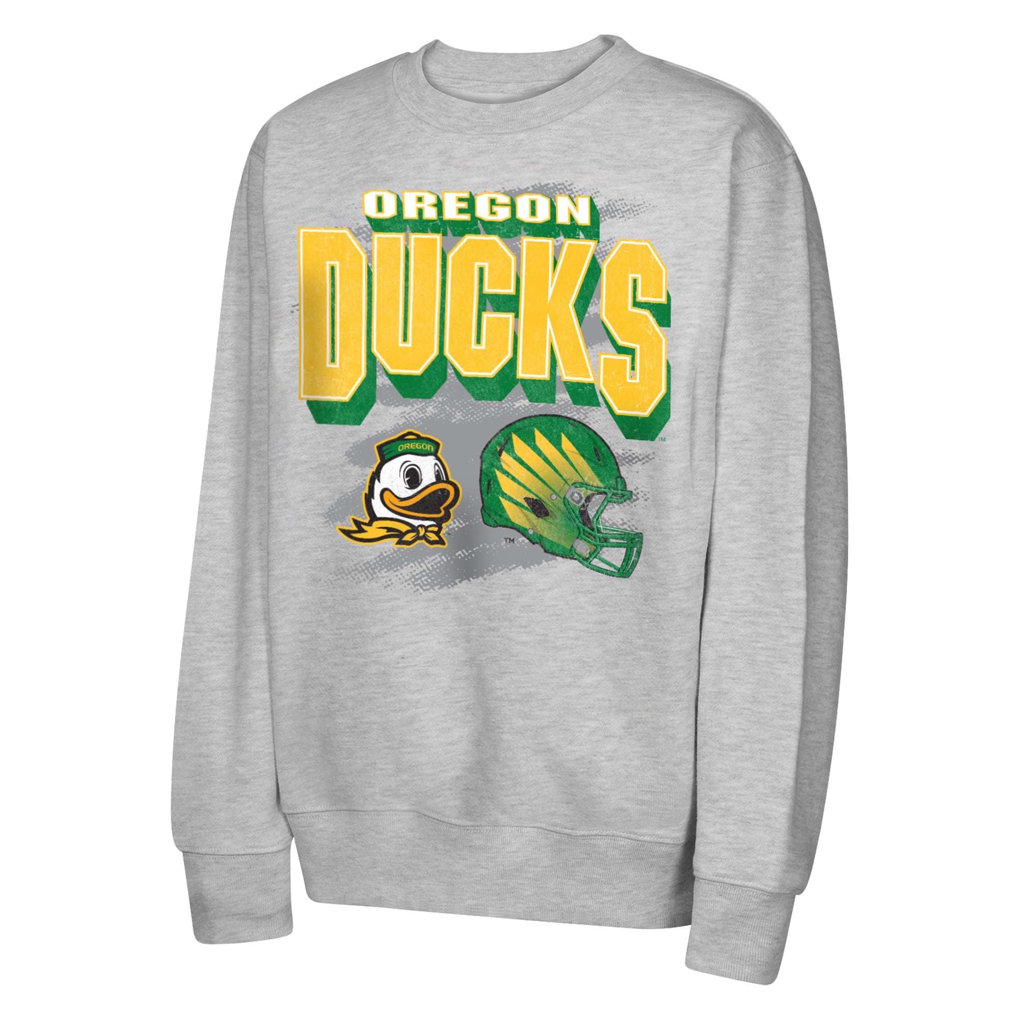 Youth Outerstuff Heather Gray Oregon Ducks Wild Card Fleece Sweatshirt