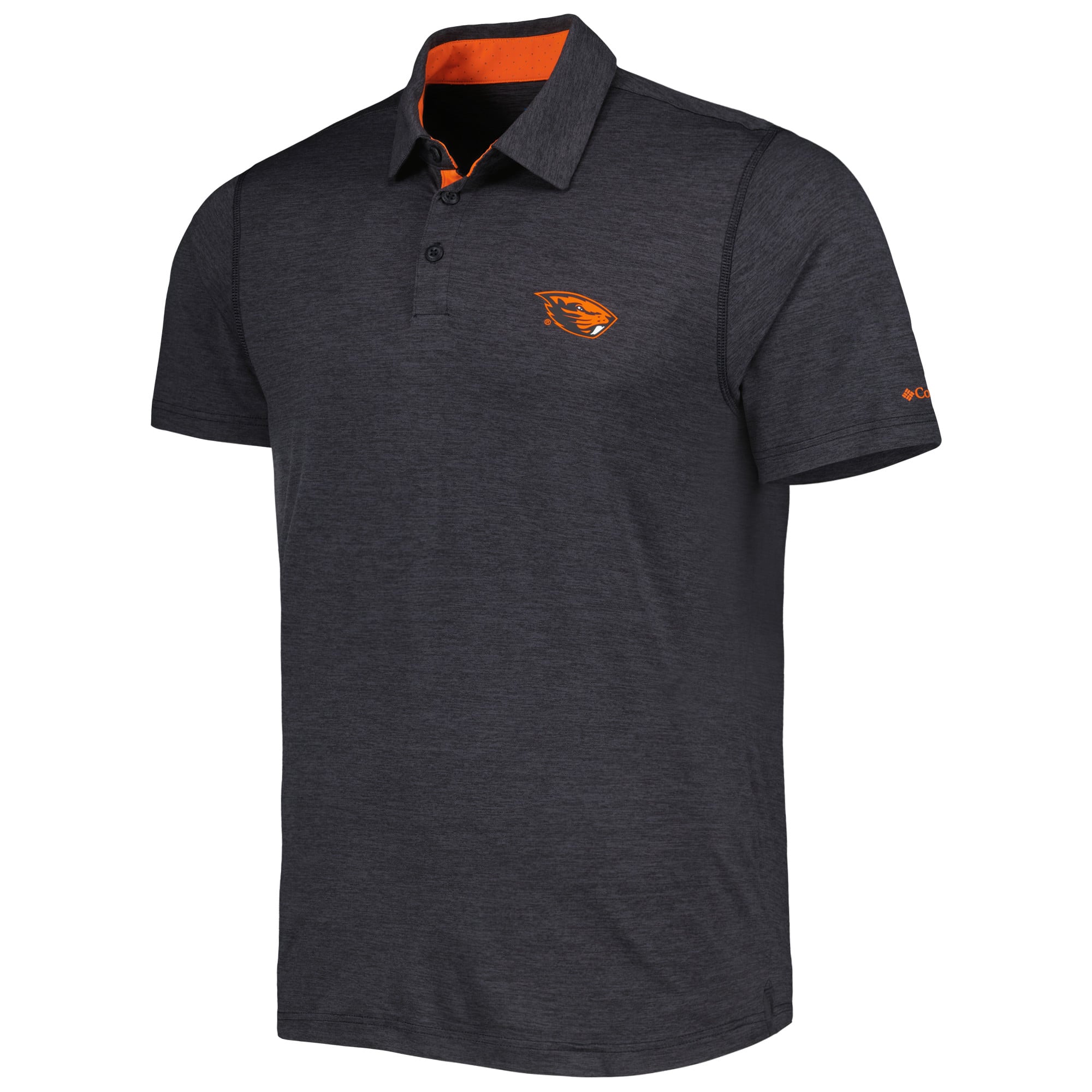 Men's Columbia Black Oregon State Beavers Trail Omni-Shade Polo