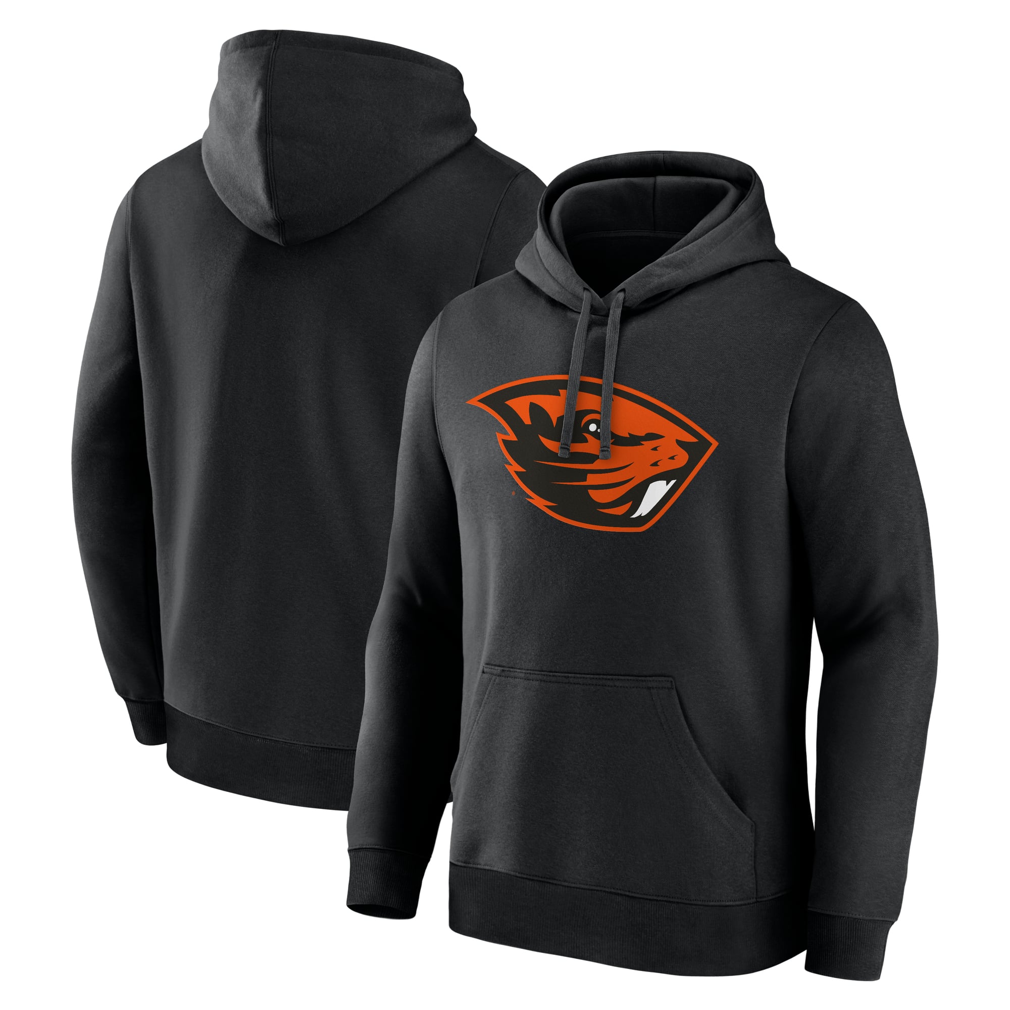 Sweat à capuche en polaire noir logo principal des Oregon State Beavers pour homme