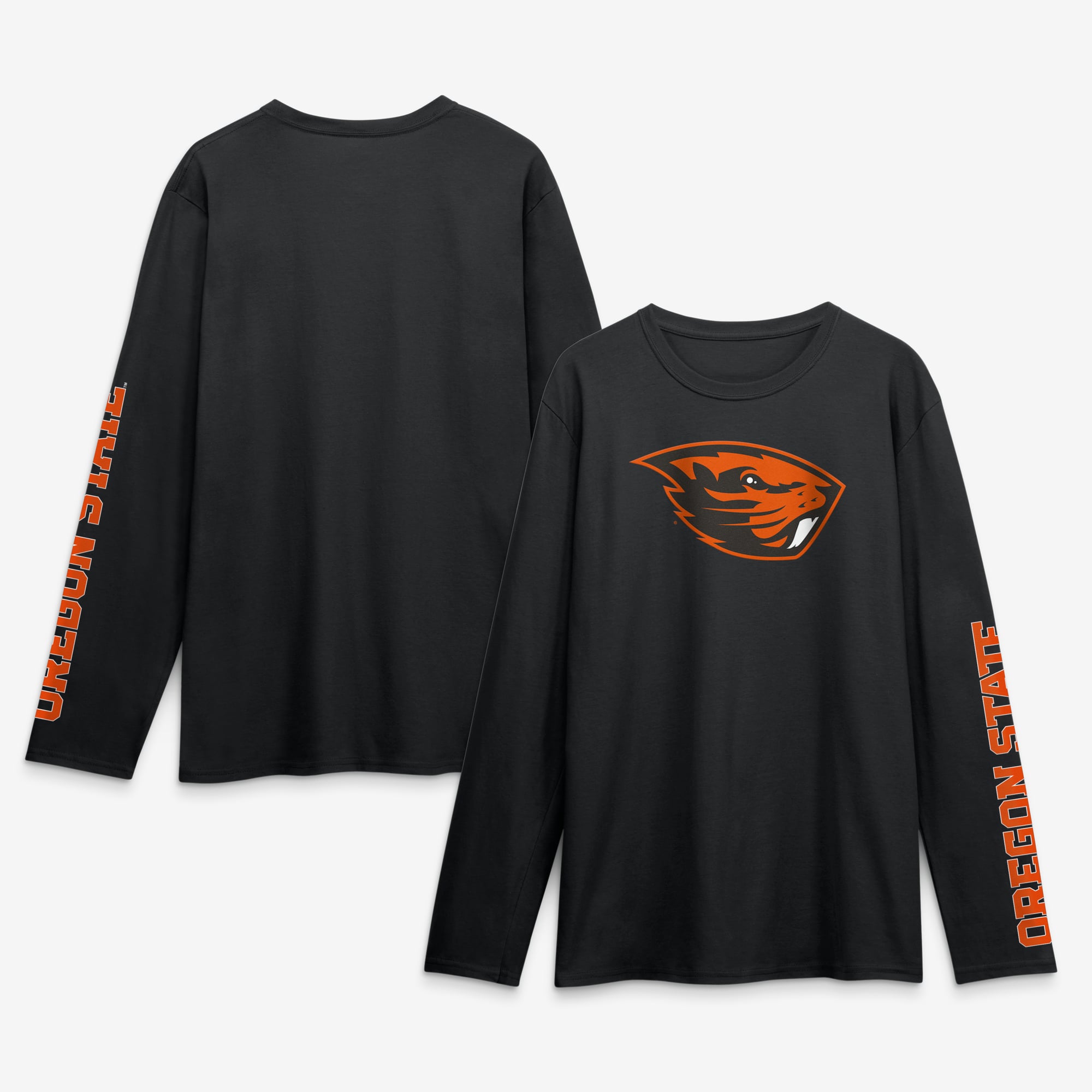 Men's Logo Athletic Black Oregon State Beavers Primary Long Sleeve T-Shirt