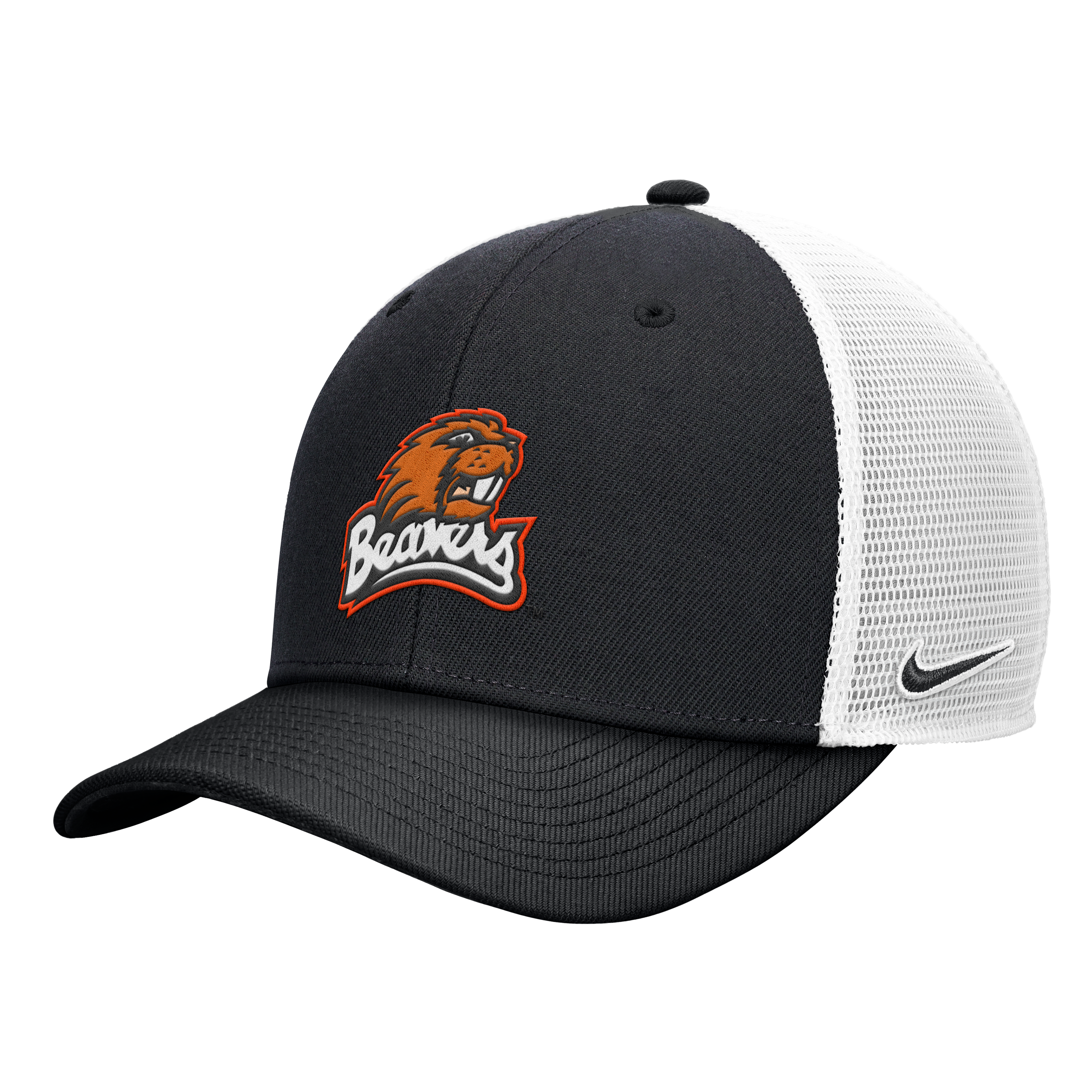 Casquette trucker Nike noire pour homme, édition spéciale 20e anniversaire des Oregon State Beavers, modèle Rise Dri-FIT, ajustable
