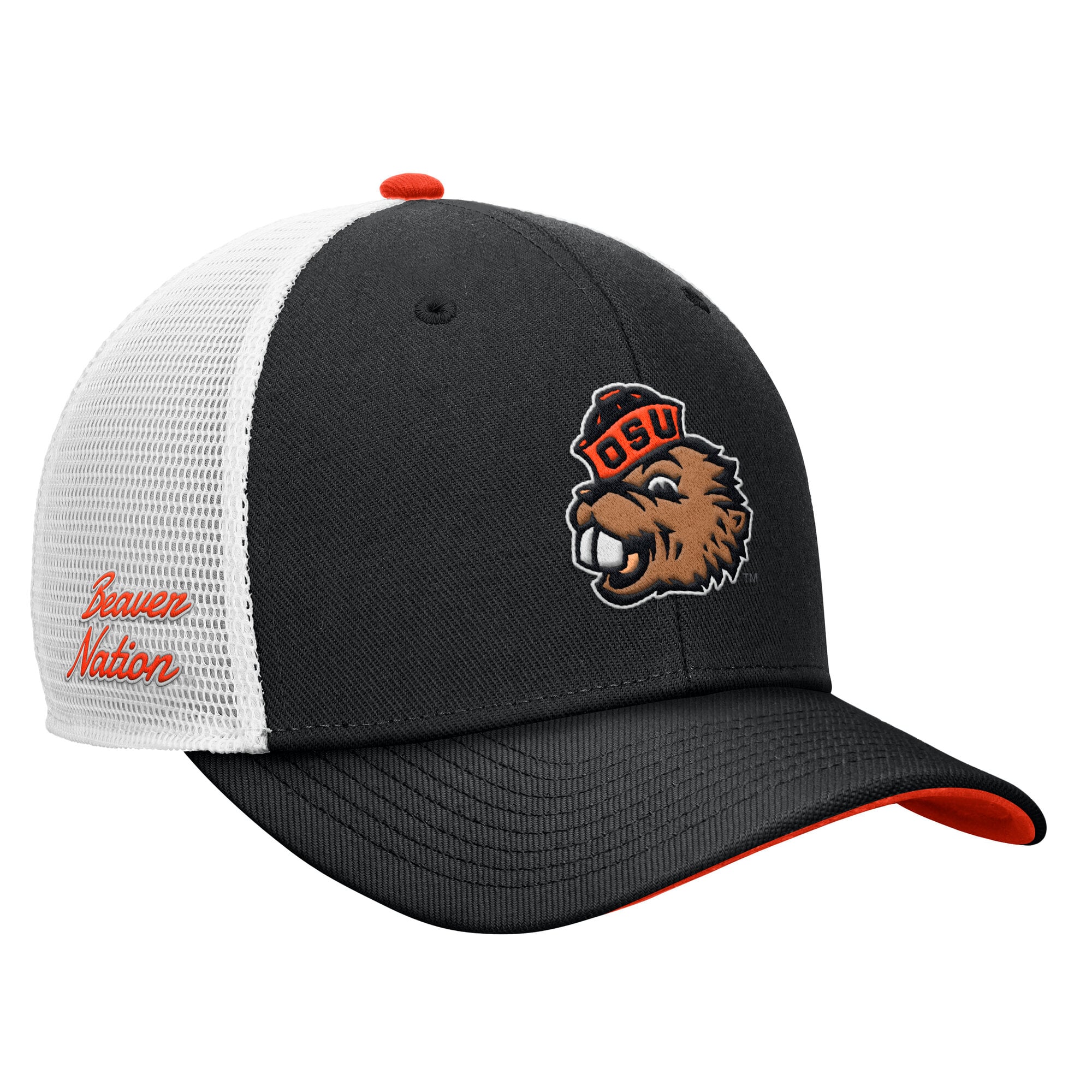 Men's Nike Black Oregon State Beavers Legacy Mascot Adjustable Trucker Hat