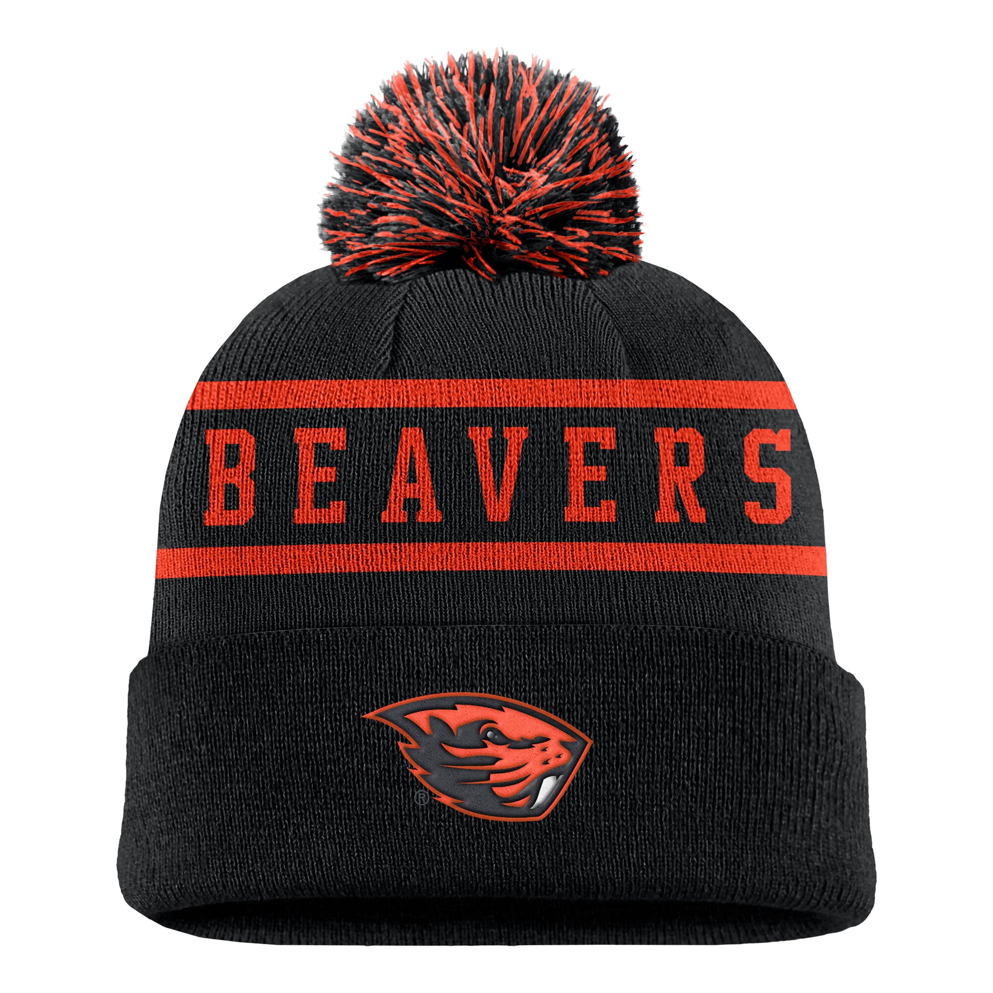 Bonnet à revers Nike Beavers Peak noir pour homme, avec pompon