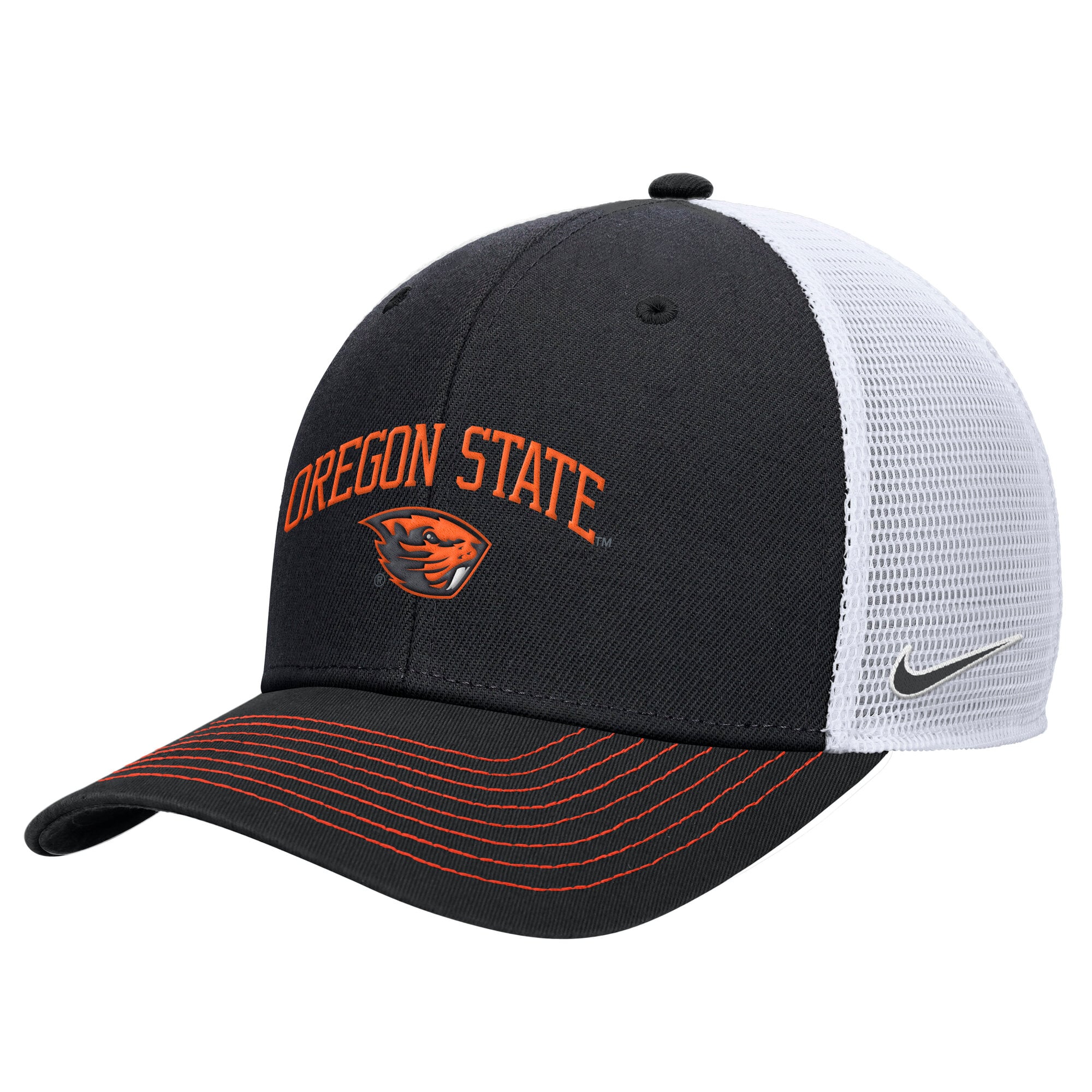 Casquette ajustable Nike noire Oregon State Beavers Rise Trucker Dri-FIT pour homme