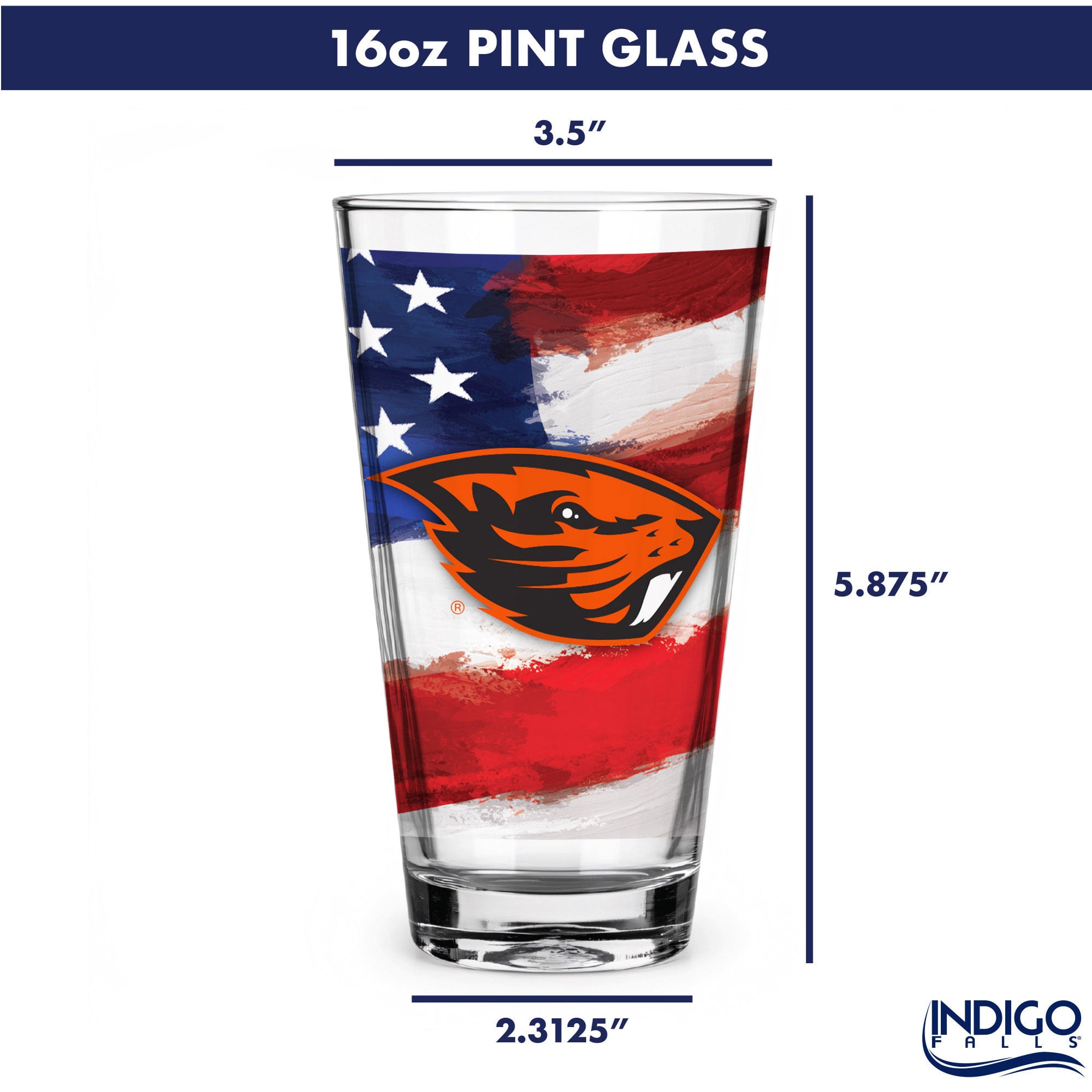 Ensemble de deux verres à bière Americana de 473 ml (16 oz) aux couleurs des Oregon State Beavers