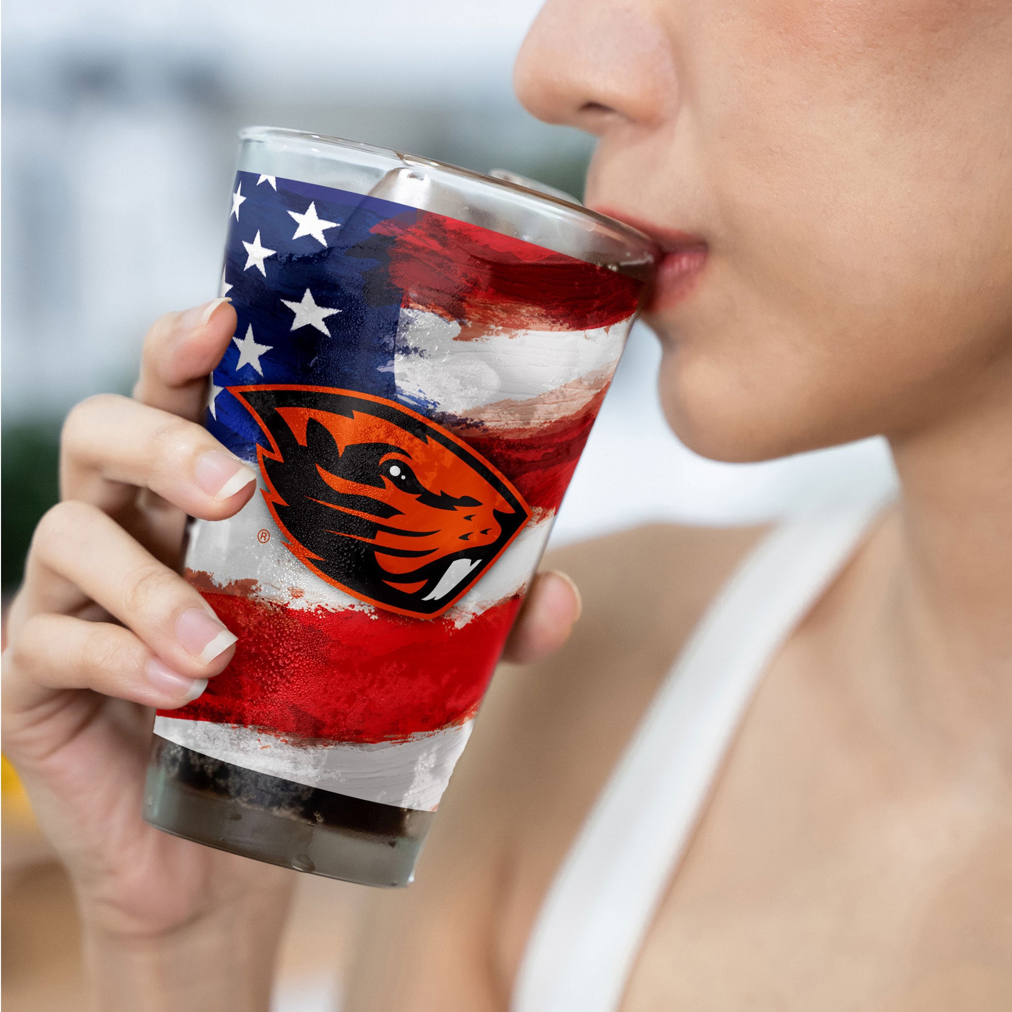 Ensemble de deux verres à bière Americana de 473 ml (16 oz) aux couleurs des Oregon State Beavers