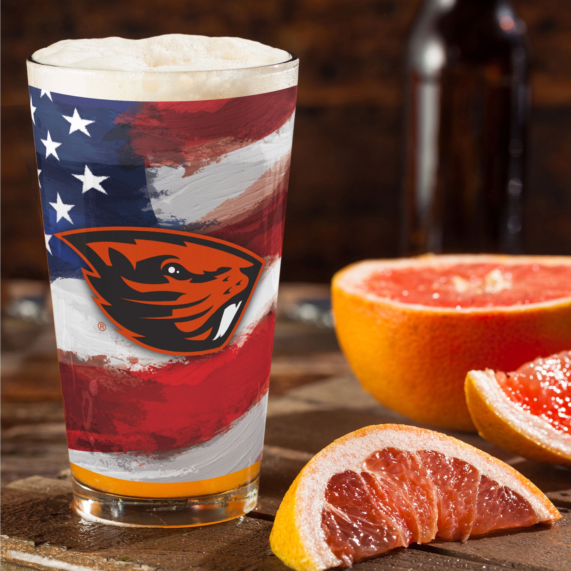 Ensemble de deux verres à bière Americana de 473 ml (16 oz) aux couleurs des Oregon State Beavers