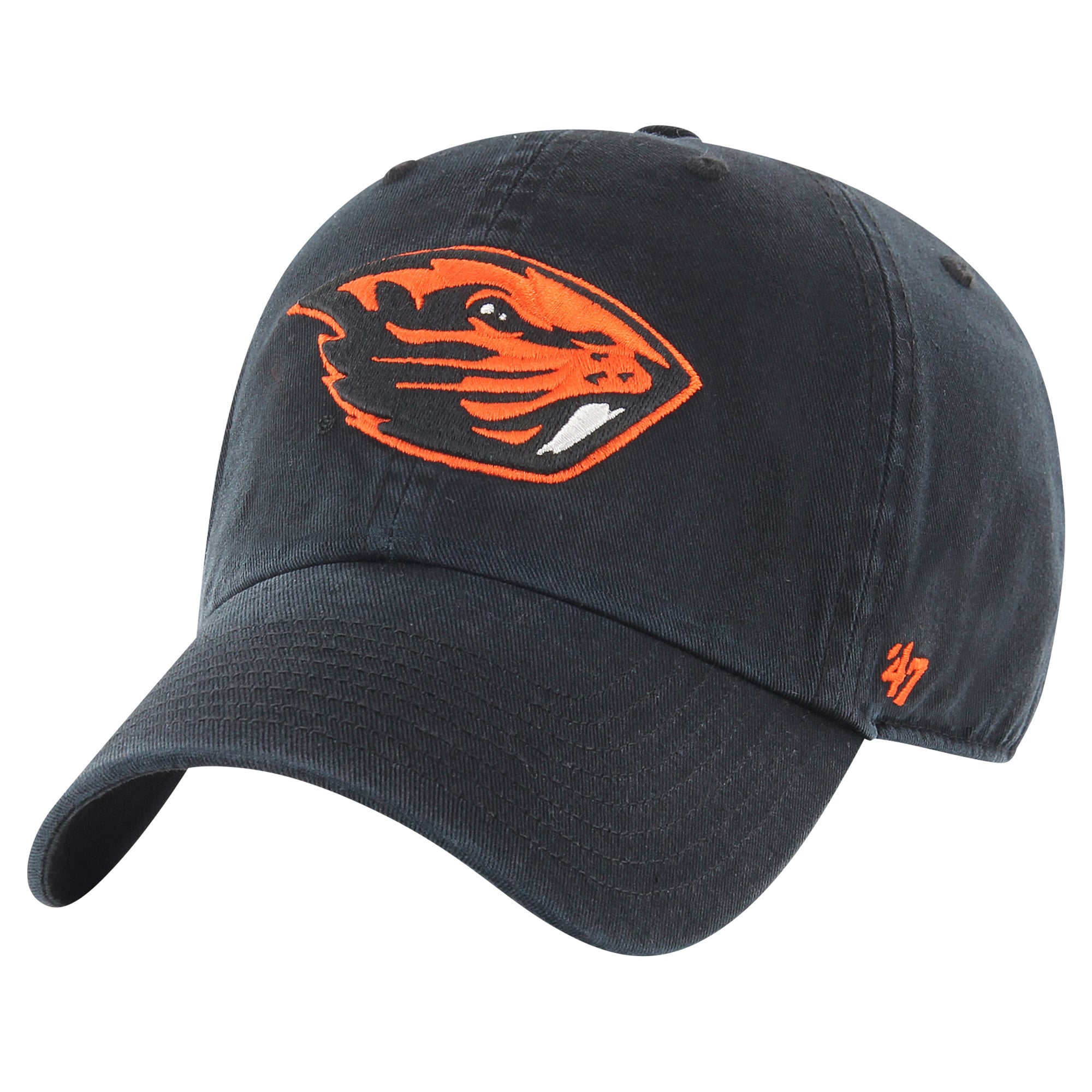 Unisex '47 Black Oregon State Beavers Mascot Clean Up Adjustable Hat