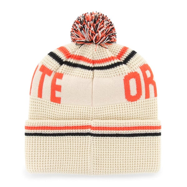 Bonnet unisexe '47 Cream Oregon State Beavers en maille gaufrée à revers avec pompon