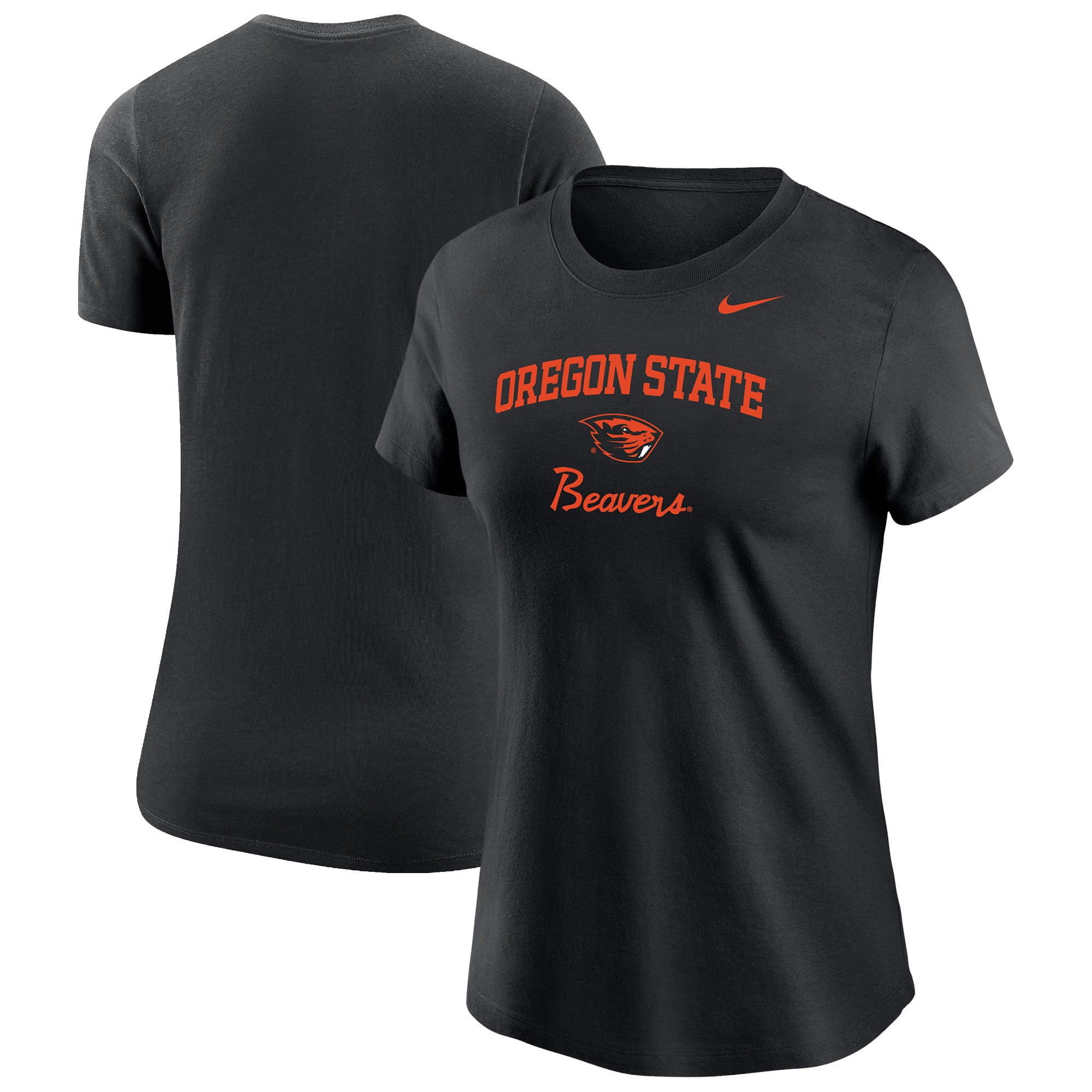 T-shirt Nike noir pour femmes, motif Oregon State Beavers