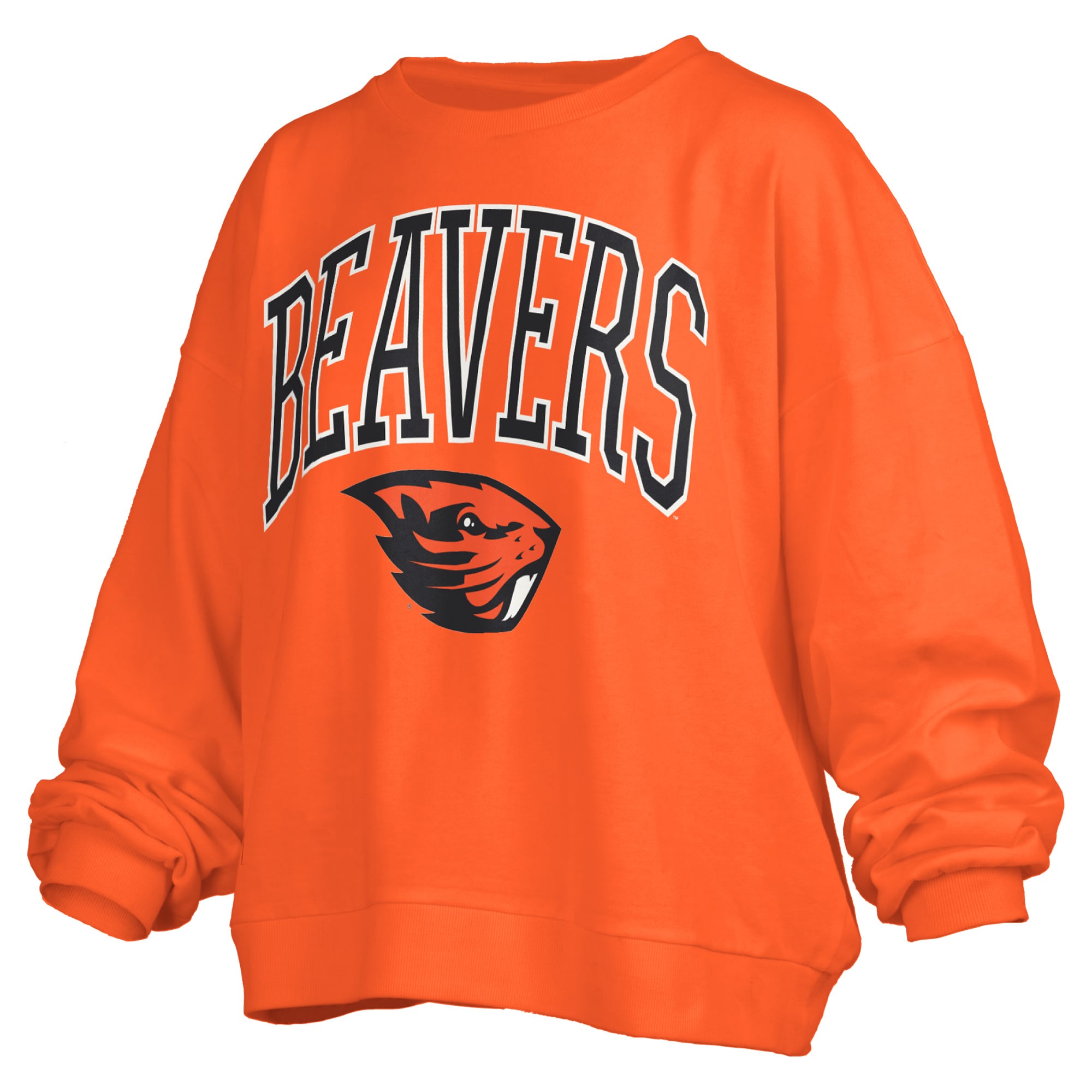 Sweat-shirt polaire oversize Pressbox Orange Oregon State Beavers Janise avec logo sur l'arche, pour femme