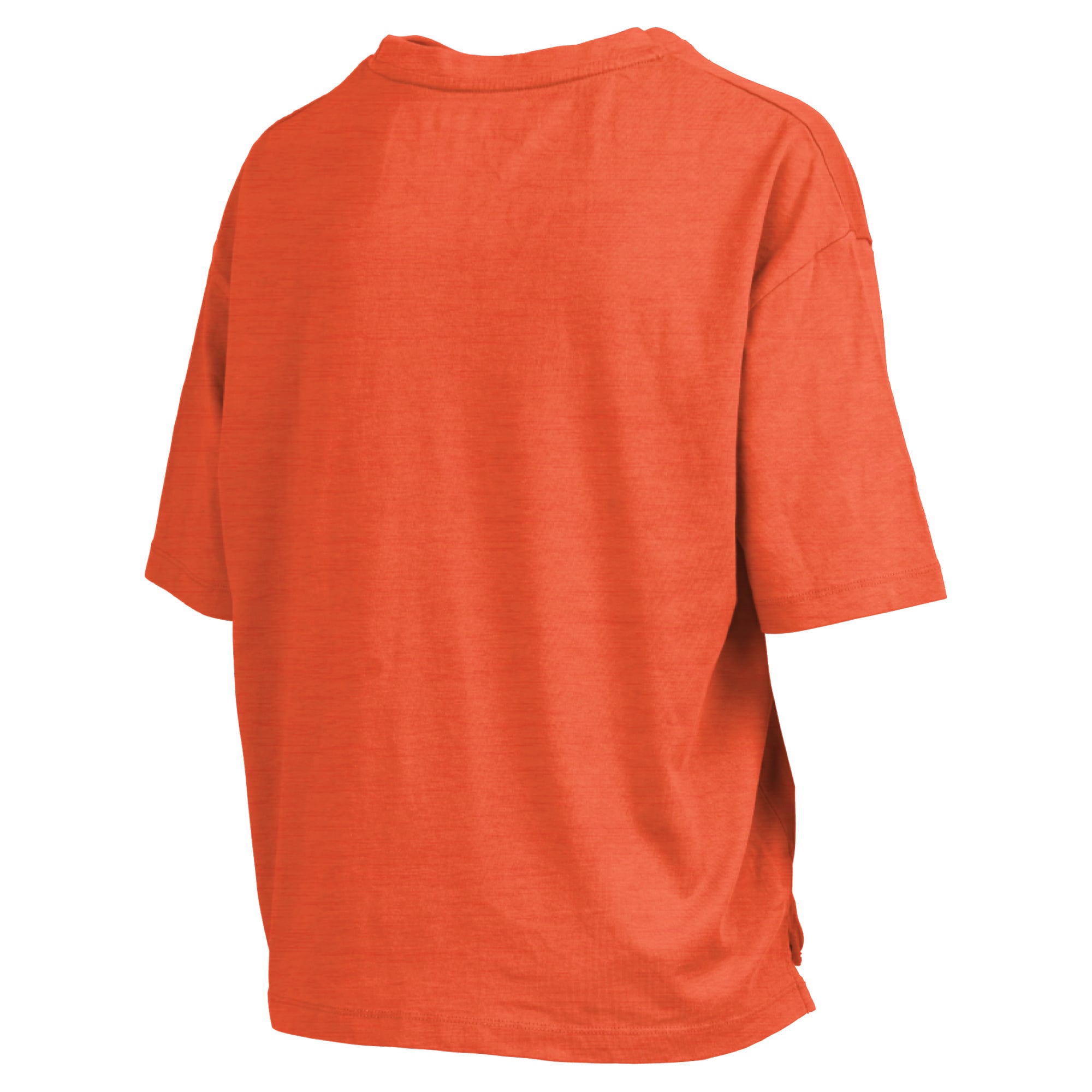 T-shirt oversize Pressbox Orange Oregon State Beavers pour femmes, logo Nelson Arch Over, en tissu flammé.