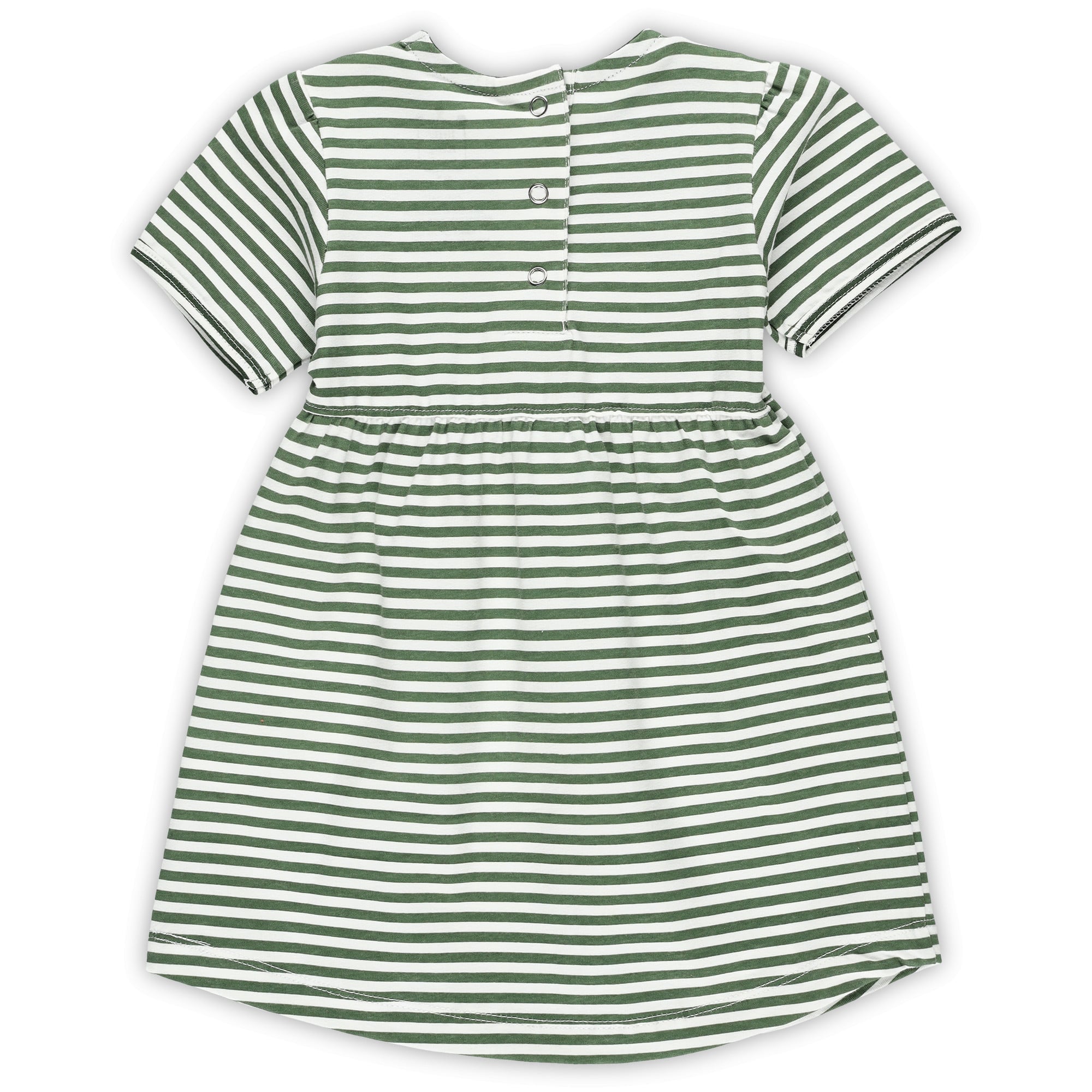Robe rayée Little King Green Oregon à col carré pour petite fille