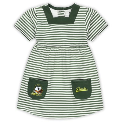 Oregon Little King Girls Toddler Square Neck Striped Dress - Green
