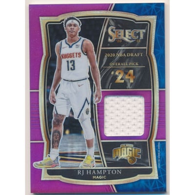 2020-21 Select Draft Selections Memorabilia Prizms Purple #24 RJ Hampton