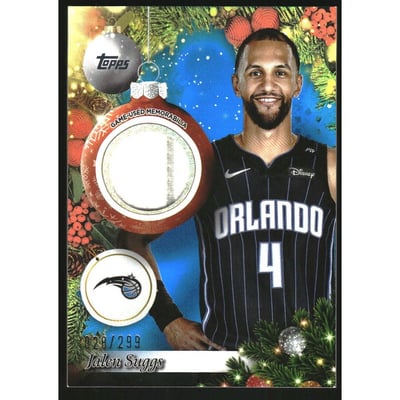 2025-26 Topps Holiday Relics Blue Metallic Glitter #PRJSU Jalen Suggs