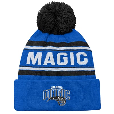  Orlando Magic Outerstuff Backboard Jacquard Cuffed Knit Hat with Pom  - Blue