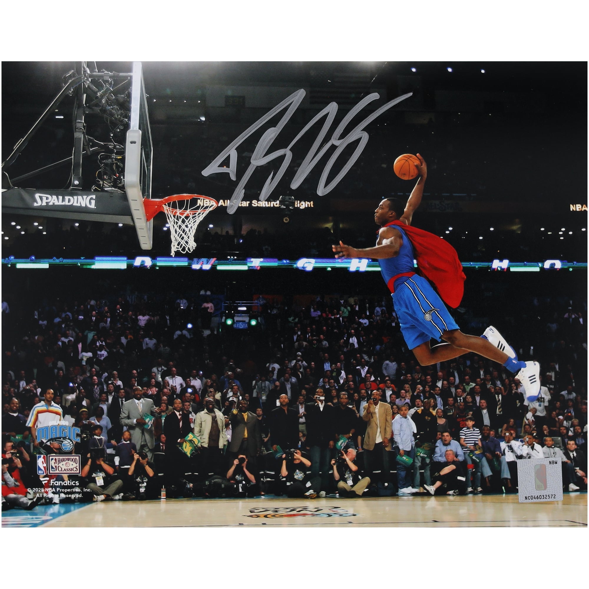 Photographie autographiée de Dwight Howard du concours de dunks Orlando Magic (8" x 10")
