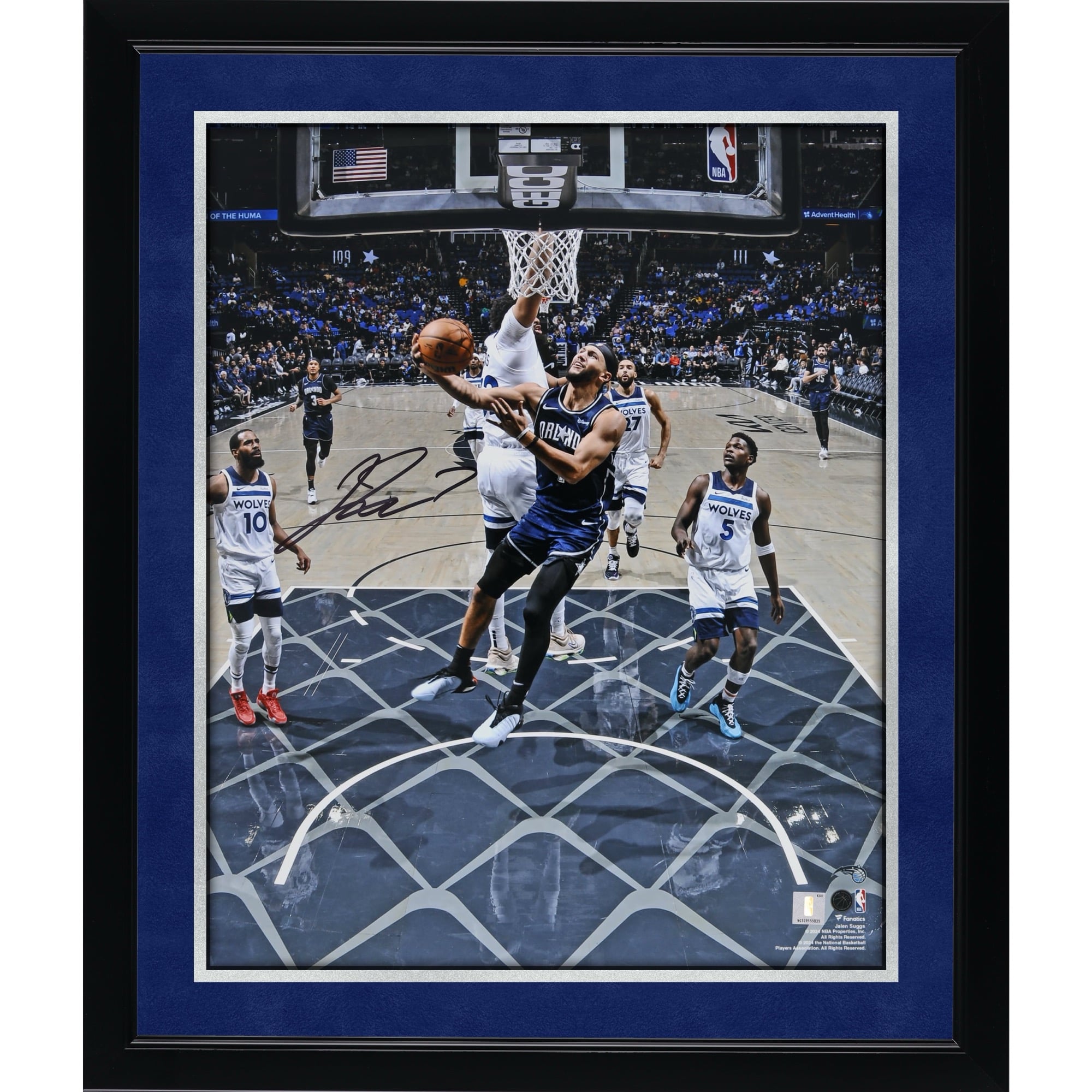 Jalen Suggs Orlando Magic Autographed 16" x 20" Reverse Layup Photograph