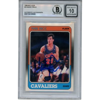 Mark Price Autographed Trading Cards, Signed Mark Price Inscripted 