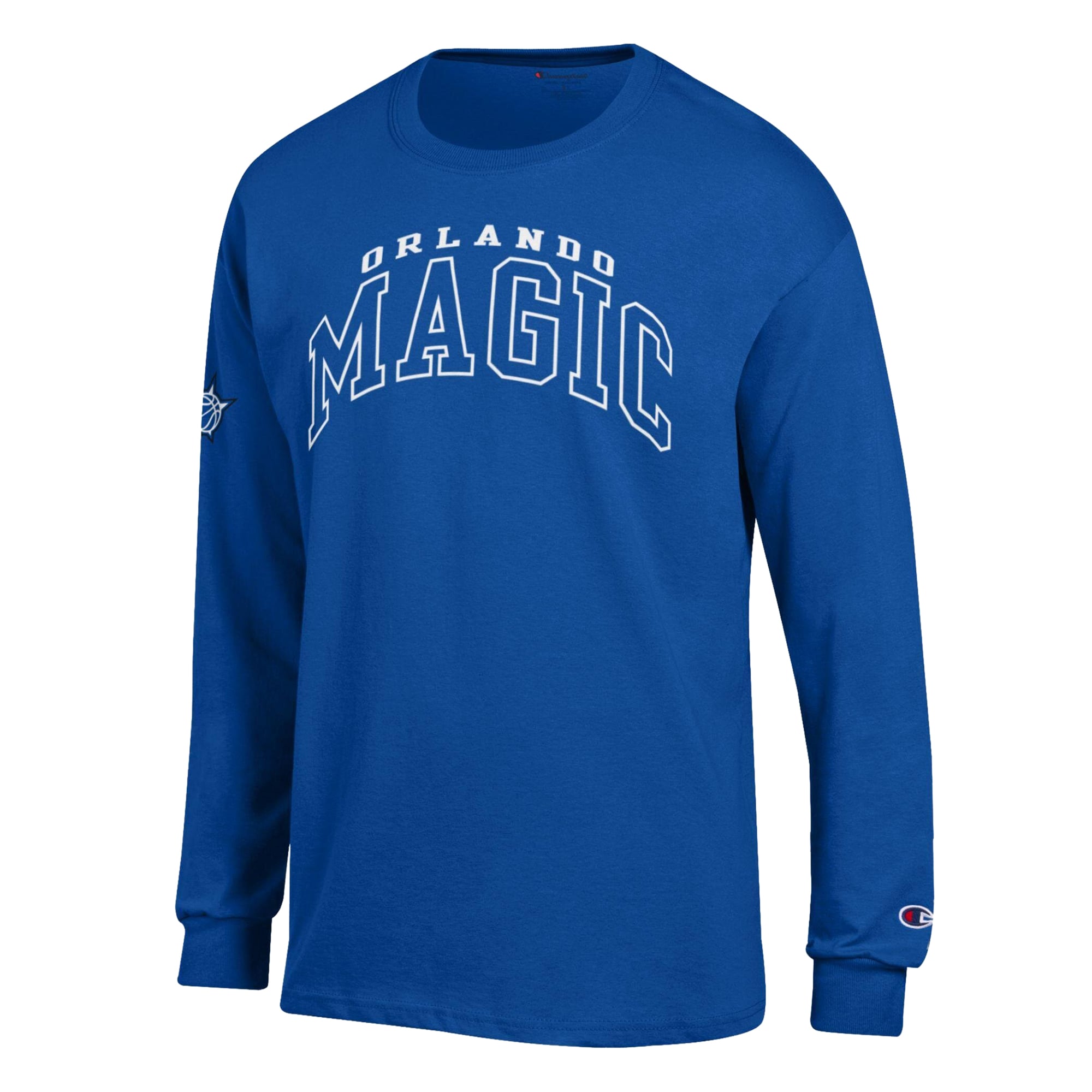 Men's Champion  Blue Orlando Magic Jersey Long Sleeve T-Shirt