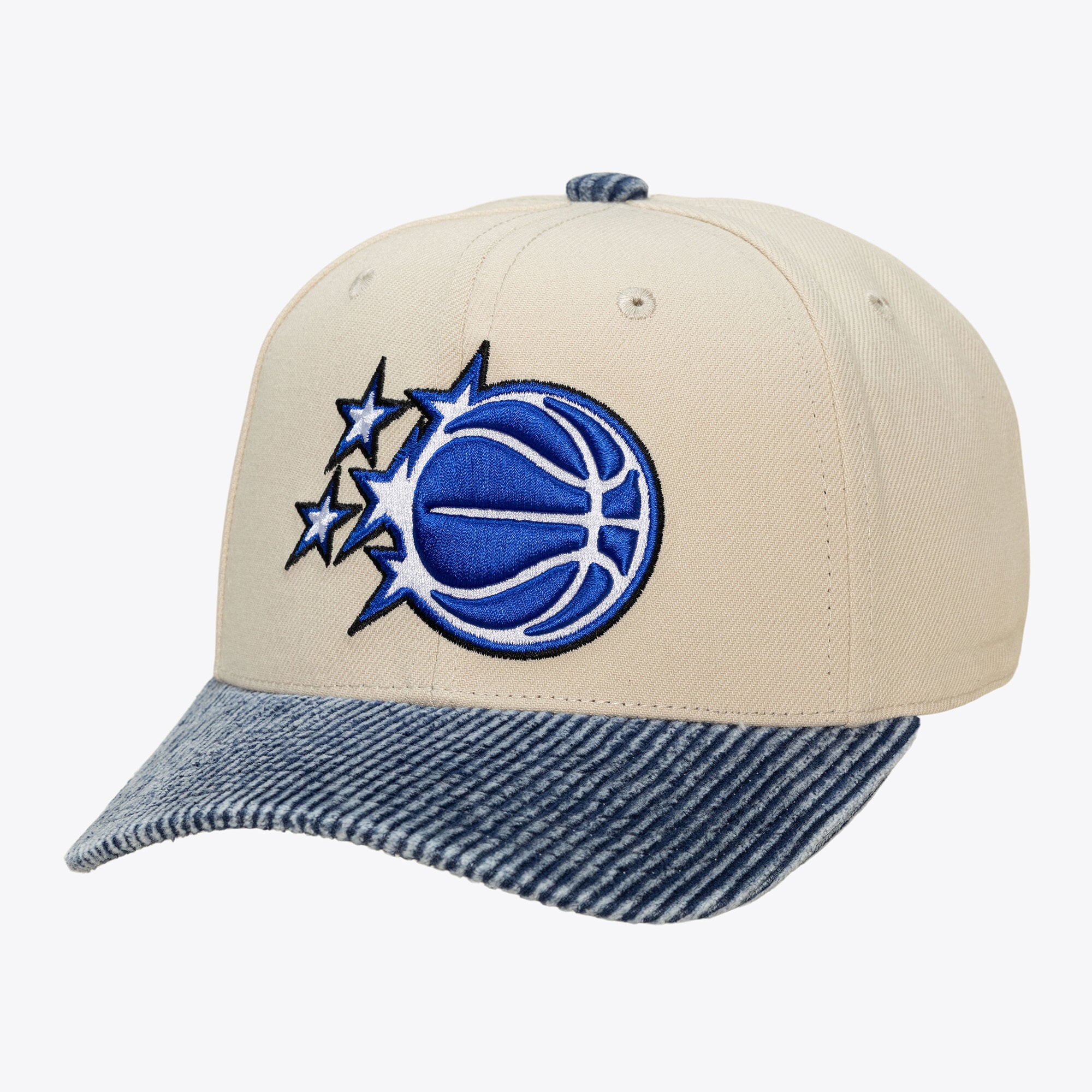 Casquette Mitchell & Ness Pro Crown Snapback crème/bleue Orlando Magic pour homme