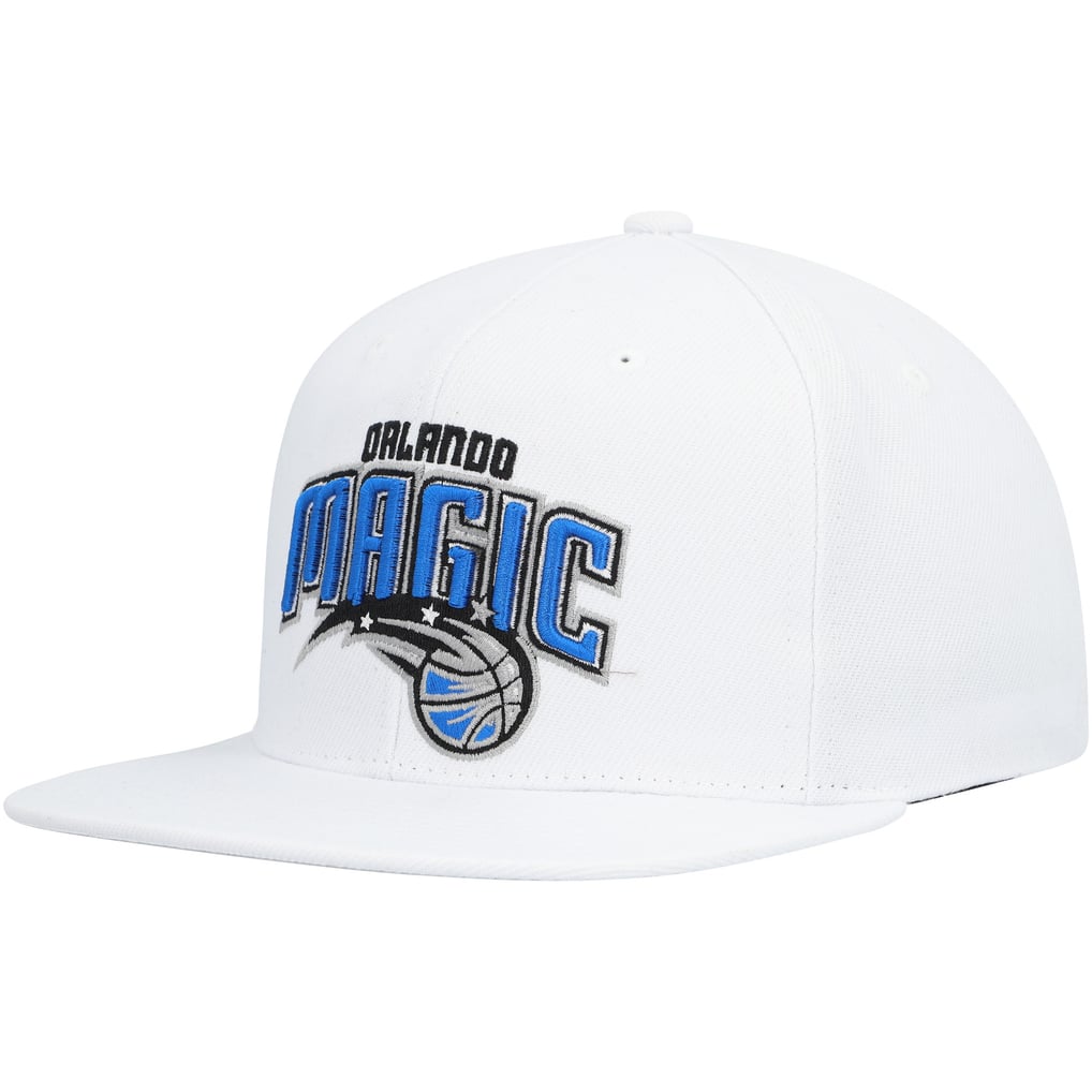 Mitchell & Ness Orlando Magic Retro Snapback Hat - Off White/Royal, XL Logo, Adjustable Hardwood Classics Cap