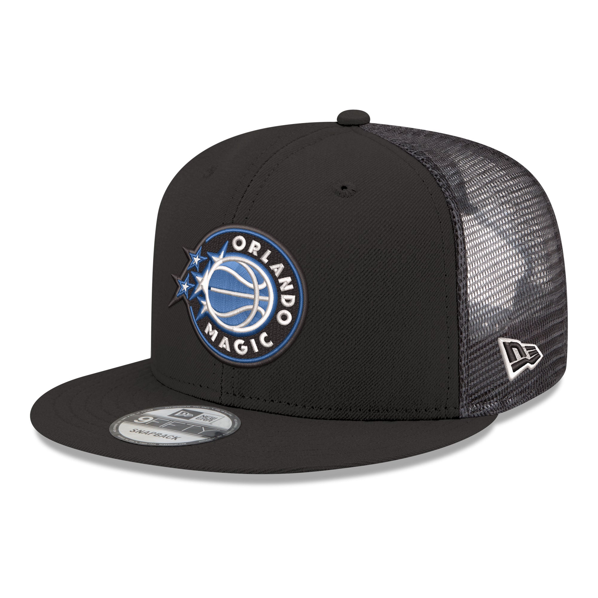 Men's Orlando Magic New Era Black Core Logo Meshback 9FIFTY Snapback Hat