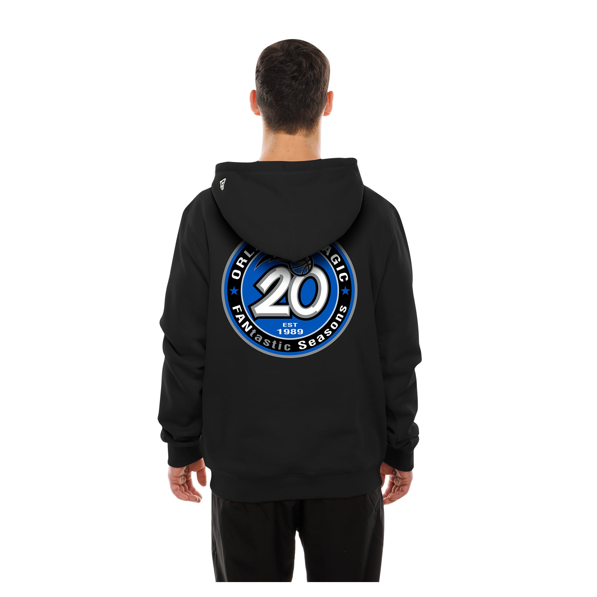 Men's New Era Black Orlando Magic Front Back Logo Hoodie