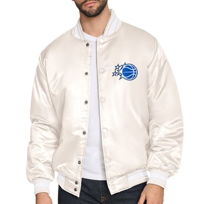 Orlando Magic Starter Double Team Satin Varsity Full-Snap Jacket - Cream