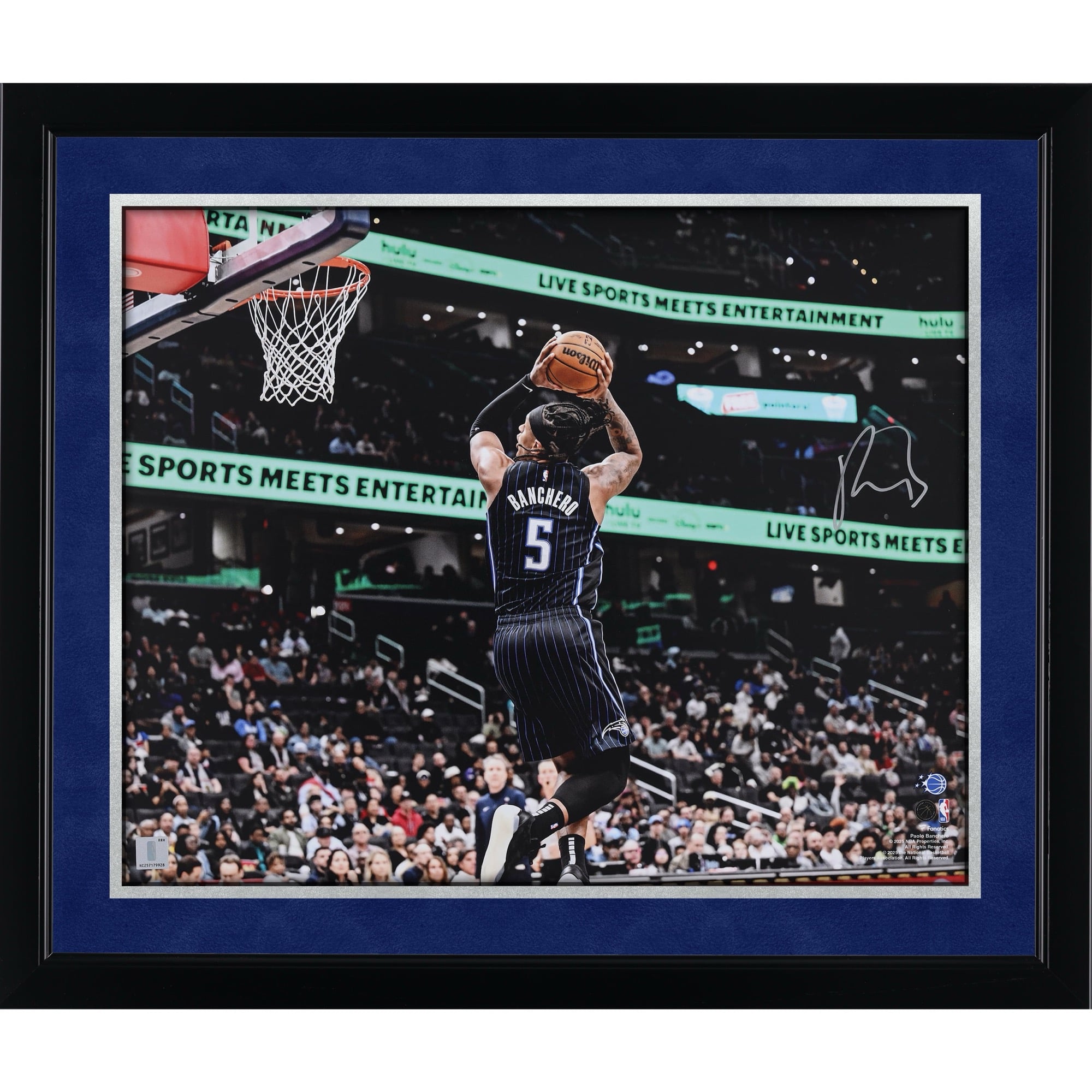 Paolo Banchero Orlando Magic Autographed 16" x 20" Dunk vs. Wizards Photograph
