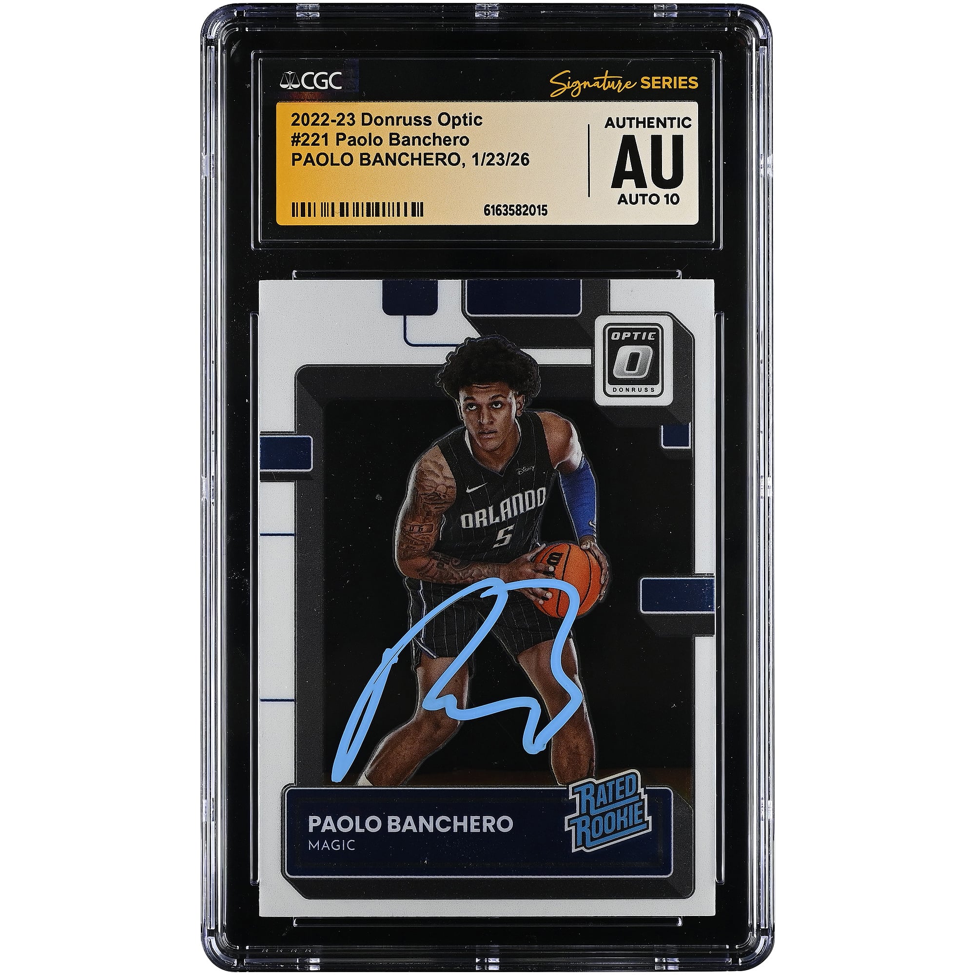 Paolo Banchero Orlando Magic Autographed 2022-23 Donruss Optic #221 CGC Authenticated Auto 10 Rookie Card
