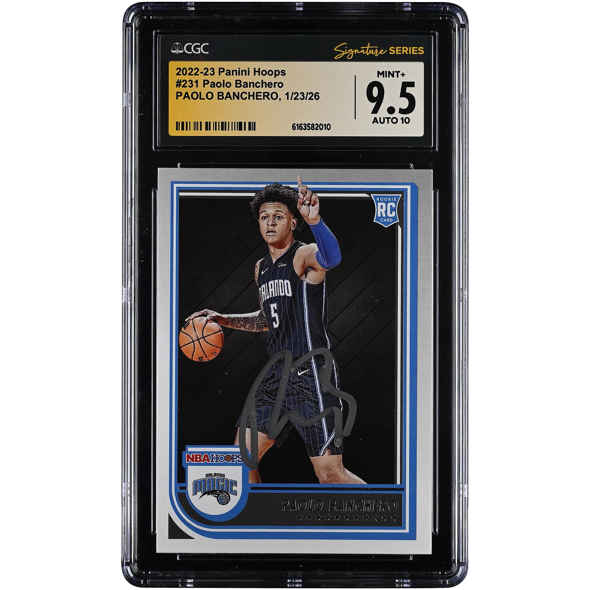 Paolo Banchero Orlando Magic Autographed 2022-23 Panini Hoops #231 CGC Authenticated 9.5/10 Rookie Card