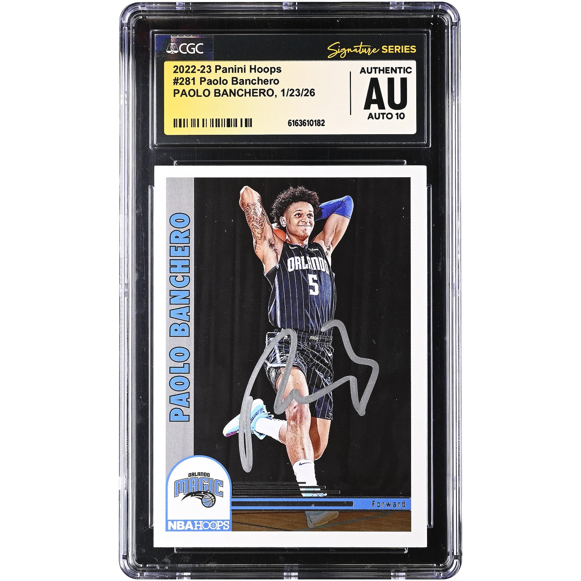 Paolo Banchero Orlando Magic Autographed 2022-23 Panini Hoops #281 CGC Authenticated Auto 10 Rookie Card